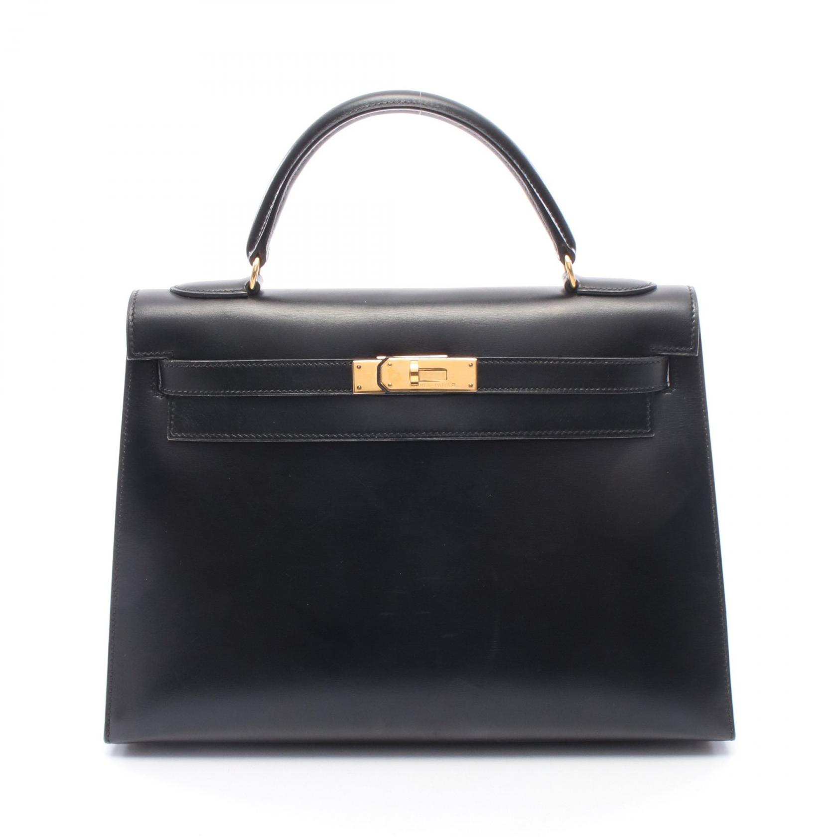 ≪10%OFFクーポン 7/19 20時~7/26 9:59≫エルメス HERMES ケリー32 外縫い 2WAY ハンドバッグ バッグ カーフ(牛革) ボックスカーフ レディース ブラック系 【中古】|Mike Museum