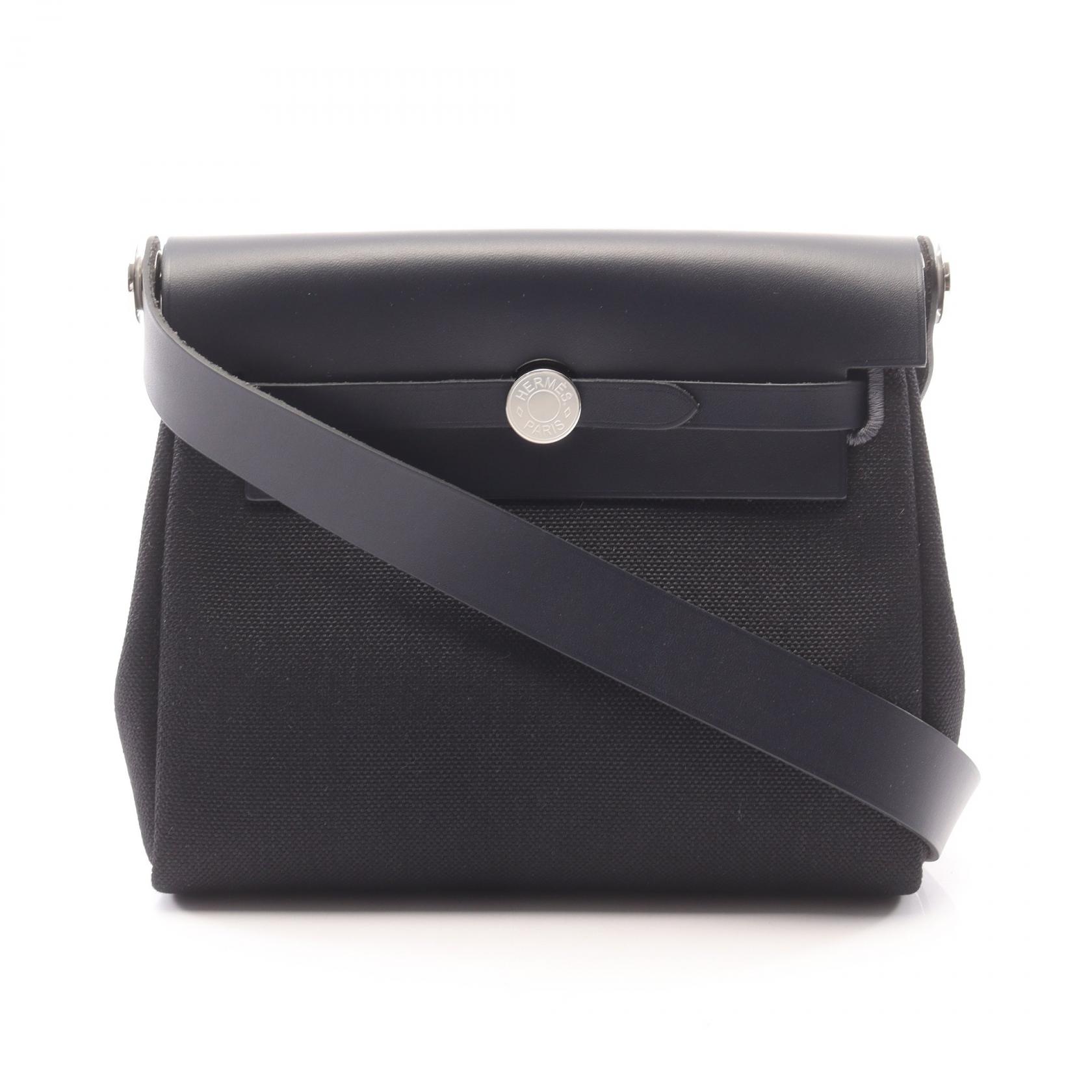 ≪10%OFFクーポン 7/19 20時~7/26 9:59≫エルメス HERMES エールバッグジップ ミニ ショルダーバッグ バッグ キャンバス レザー トワルミリタリー / ヴァッシュハンター トワルミリタリー レディース ブラック系 / ネイビー系 【中古】|Mike Museum