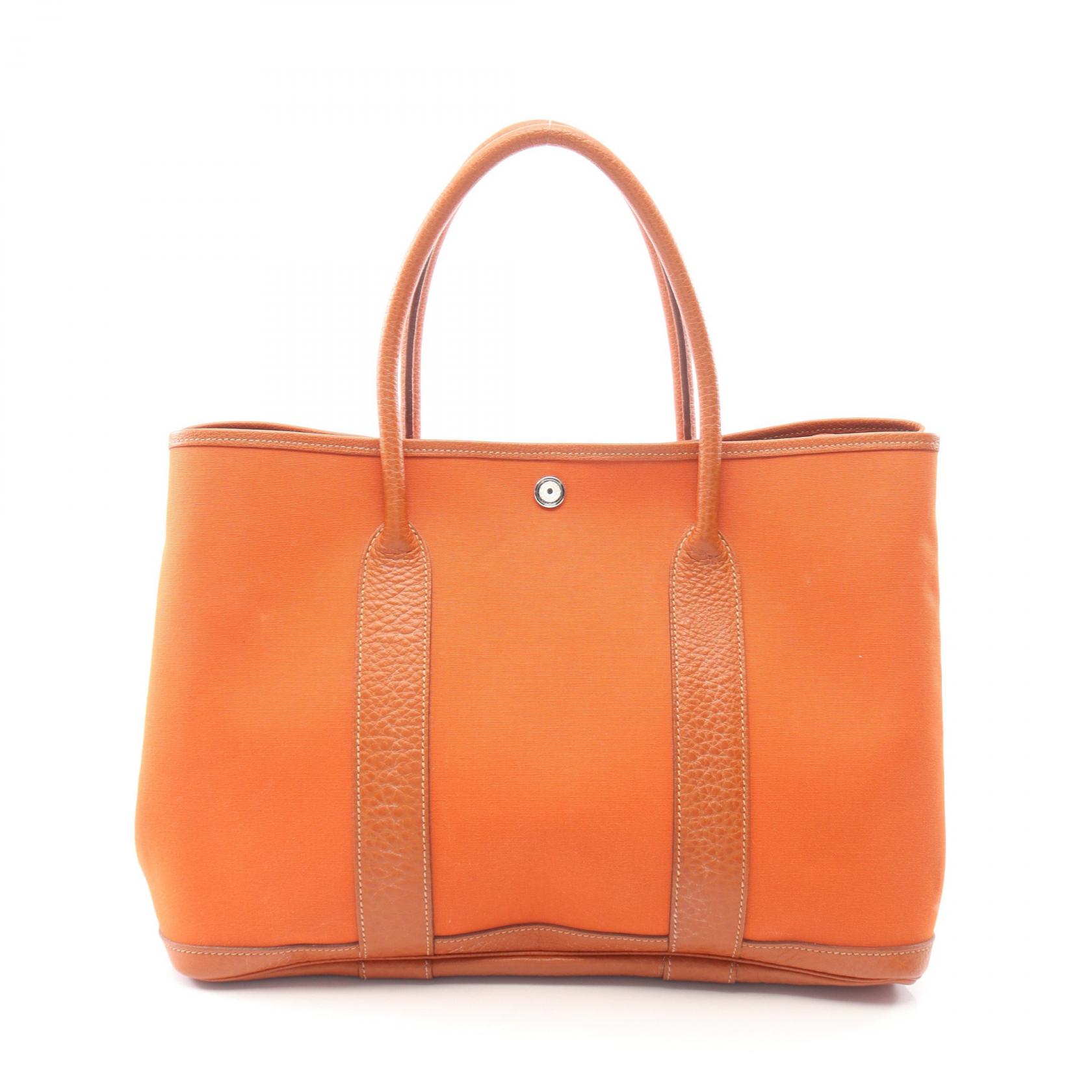 エルメス HERMES ガーデンパーティPM トートバッグ バッグ レザー キャンバス トワルオフィシェ / ブッフル ブッフル レディース ブラウン系 【中古】｜Mike Museum