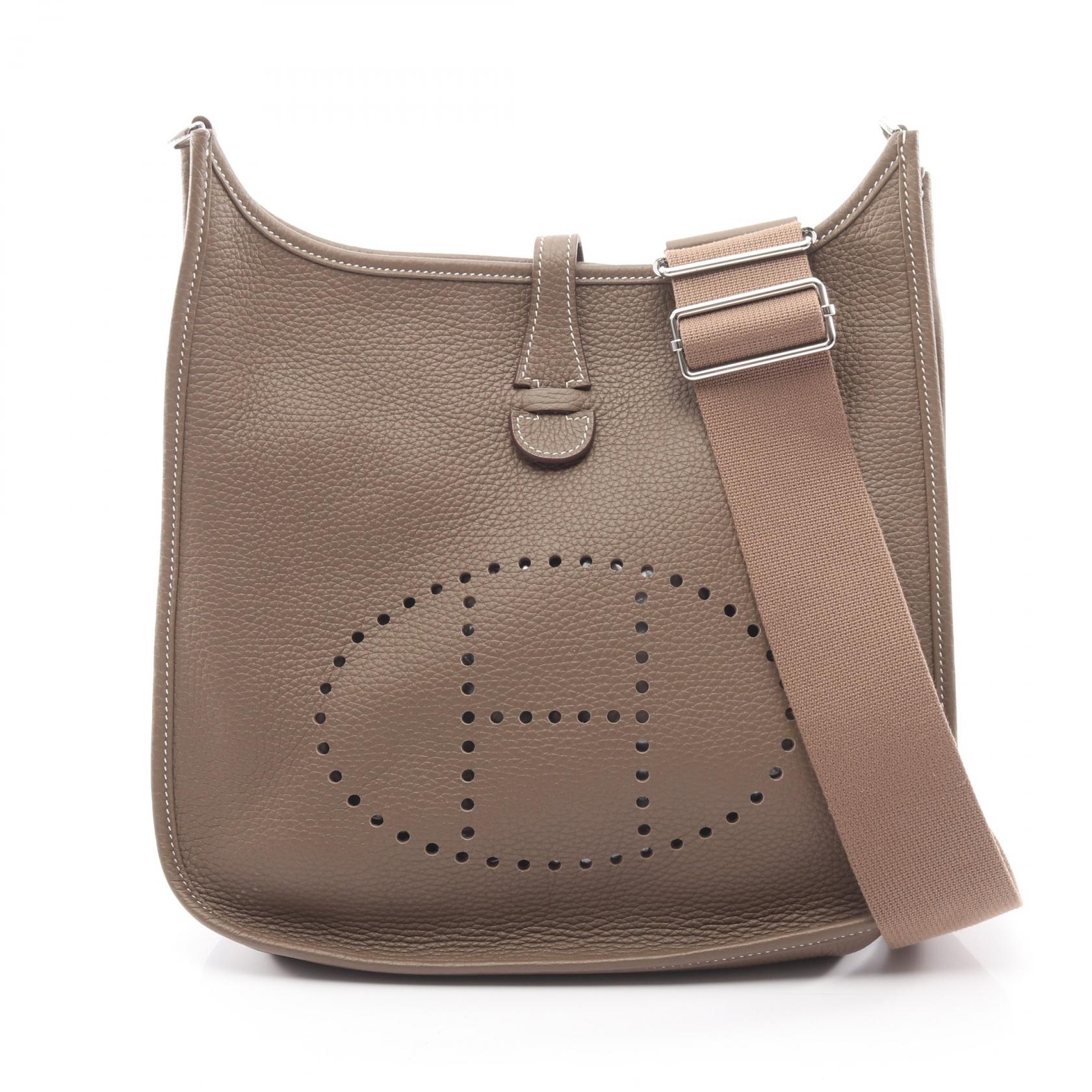 ≪10%OFFクーポン 7/19 20時～7/26 9:59≫エルメス HERMES エヴリン 3 トロワ PM ショルダーバッグ バッグ レザー トリヨンクレマンス トリヨンクレマンス レディース グレー系 【中古】｜Mike Museum