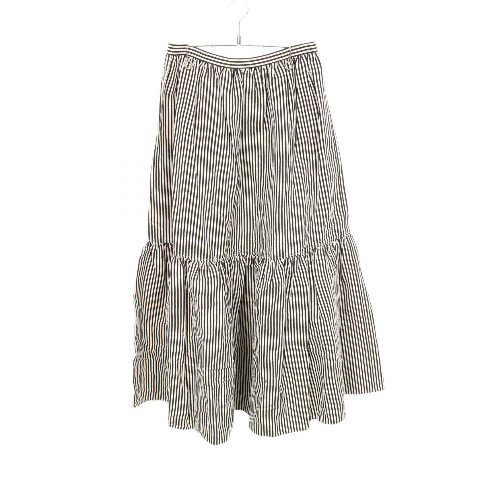 ≪10%OFFクーポン 7/19 20時～7/26 9:59≫ディオール Dior 2021クルーズ ストライプ スカート 衣料品 ボトムス ファブリック シルク レディース アイボリー系 / ネイビー系 【中古】｜Mike Museum