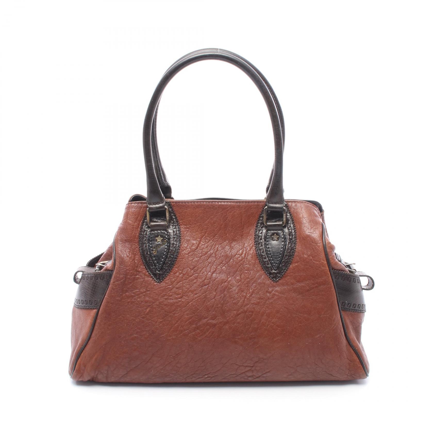 ≪15%OFFクーポン 7/19 20時～7/26 9:59≫フェンディ FENDI エトニコ ハンドバッグ バッグ レザー レディース ブラウン系 8BN162 【中古】｜Mike Museum