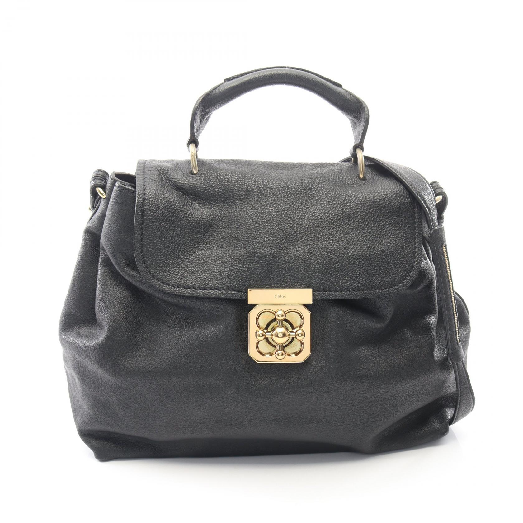 ≪15%OFFクーポン 7/19 20時～7/26 9:59≫クロエ Chloe エルシー 2WAY ハンドバッグ バッグ レザー レディース ブラック系 【中古】｜Mike Museum