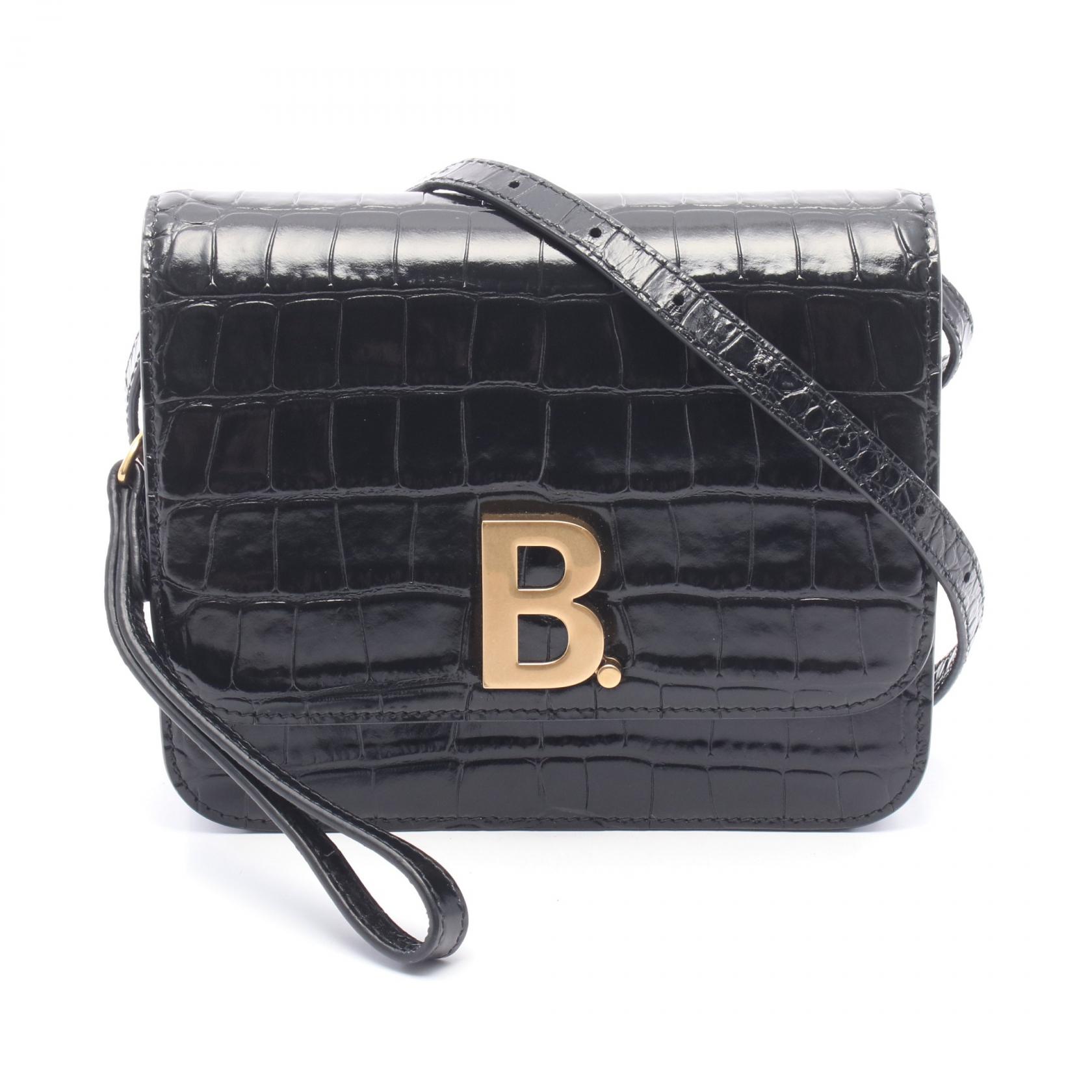 バレンシアガ BALENCIAGA ビードット クロコ型押し ショルダーバッグ バッグ レザー レディース ブラック系 592898 【中古】｜Mike Museum