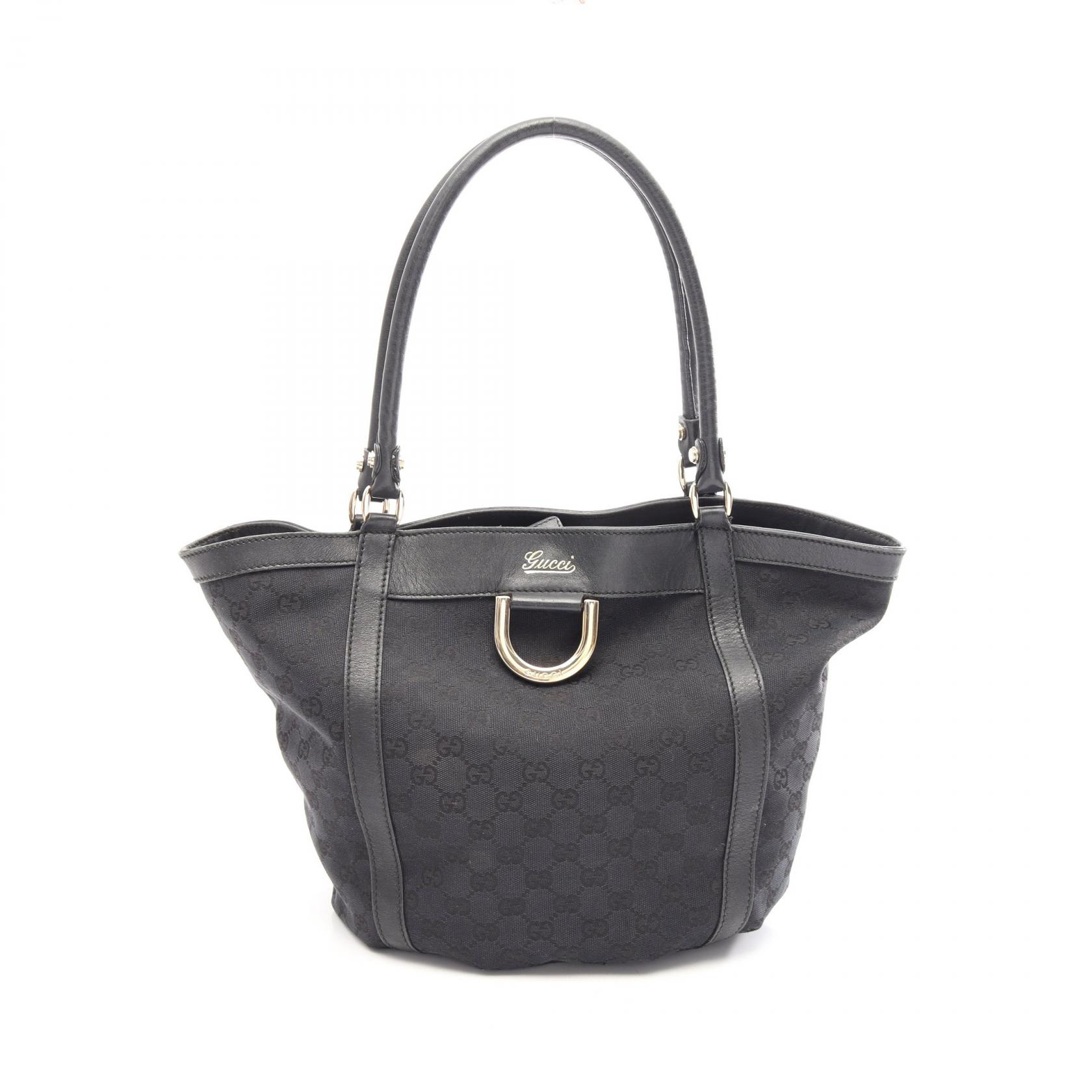 ≪15%OFFクーポン 7/19 20時~7/26 9:59≫グッチ GUCCI アビー GGキャンバス トートバッグ バッグ キャンバス レザー レディース ブラック系 211982 【中古】|Mike Museum