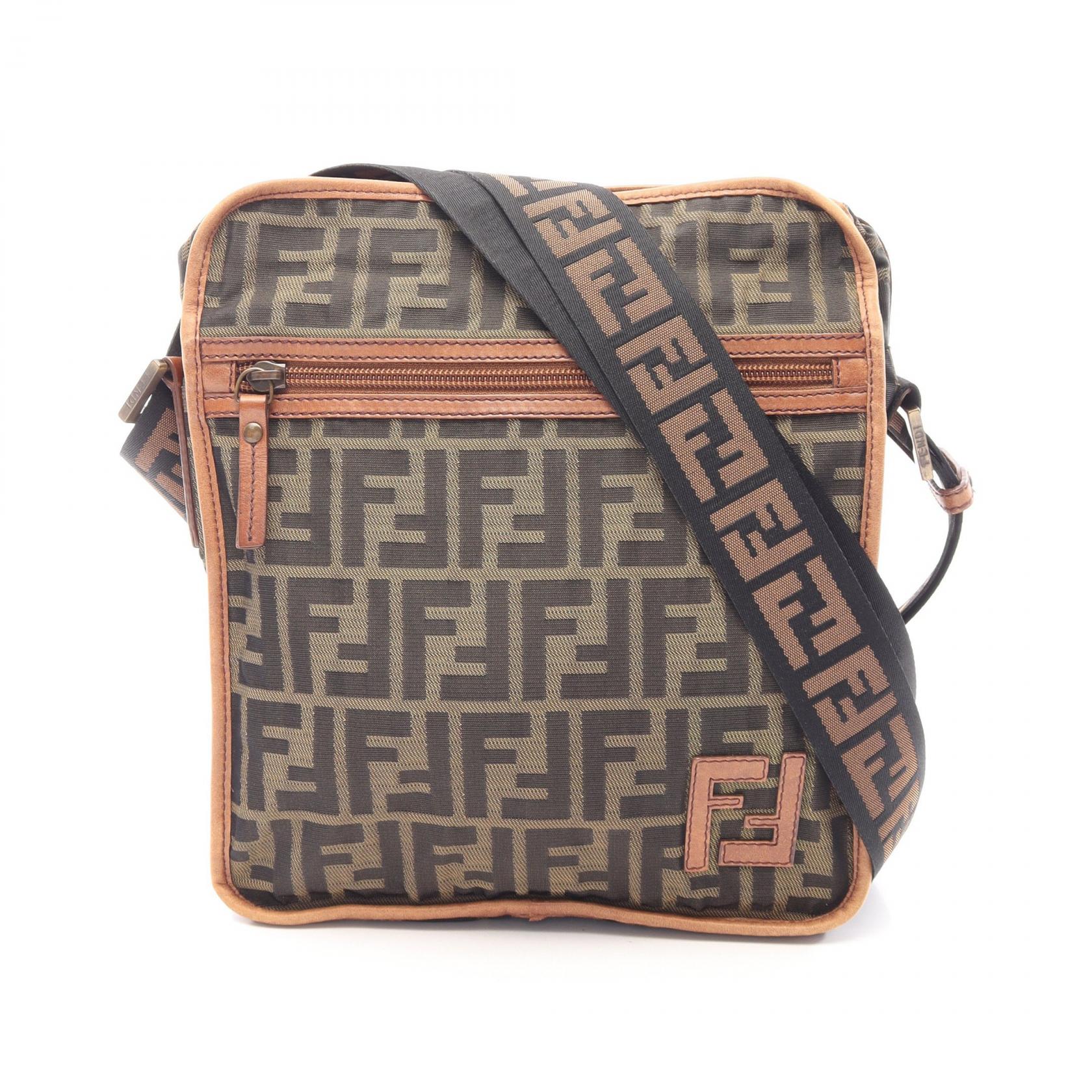 ≪15%OFFクーポン 7/19 20時~7/26 9:59≫フェンディ FENDI ズッカ ショルダーバッグ バッグ キャンバス レザー レディース ブラウン系 / ブラック系 7VA152 【中古】|Mike Museum