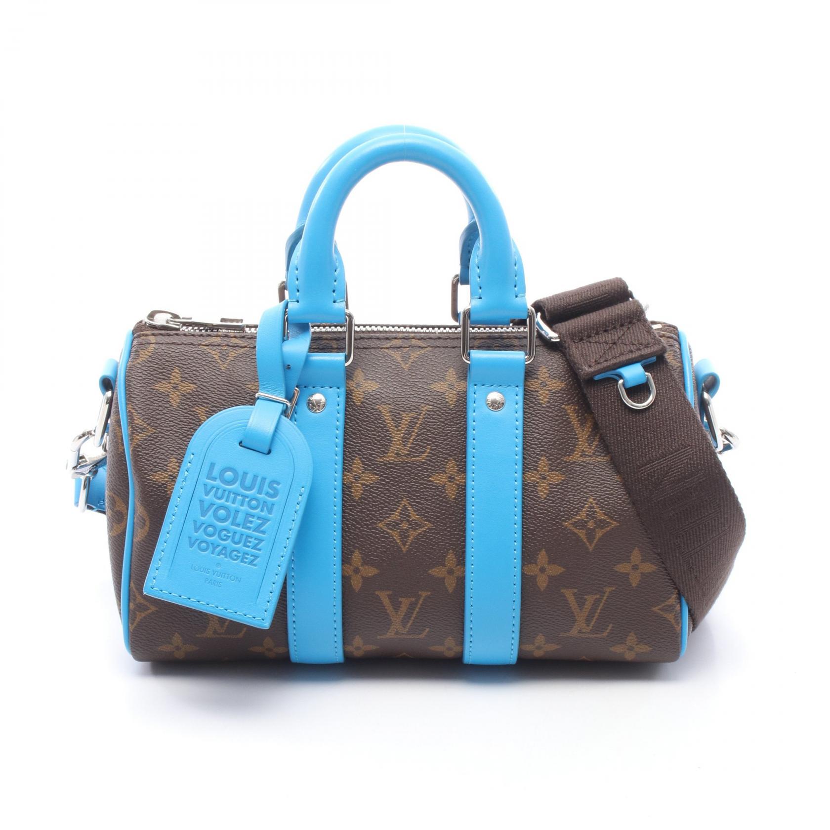 ルイ・ヴィトン LOUIS VUITTON キーポル バンドリエール25 LVカラーマニア 2WAY ハンドバッグ バッグ PVCコーティングキャンバス レザー モノグラム・マカサー メンズ ブラウン系 / ブルー系 / ガストンブルー M12609 【中古】｜Mike Museum