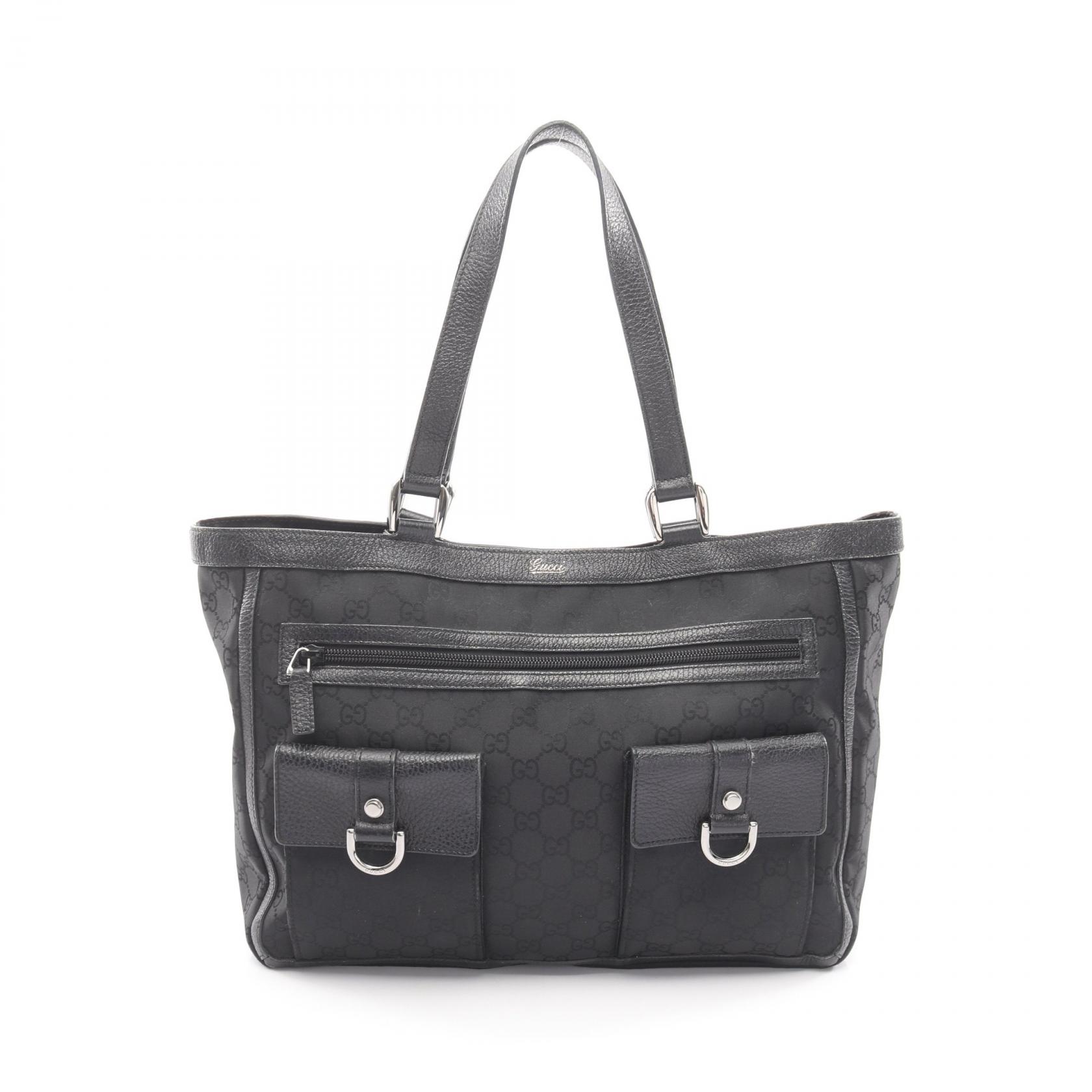≪15%OFFクーポン 7/19 20時～7/26 9:59≫グッチ GUCCI アビー GG柄 トートバッグ バッグ ナイロン レザー レディース ブラック系 268639 【中古】｜Mike Museum