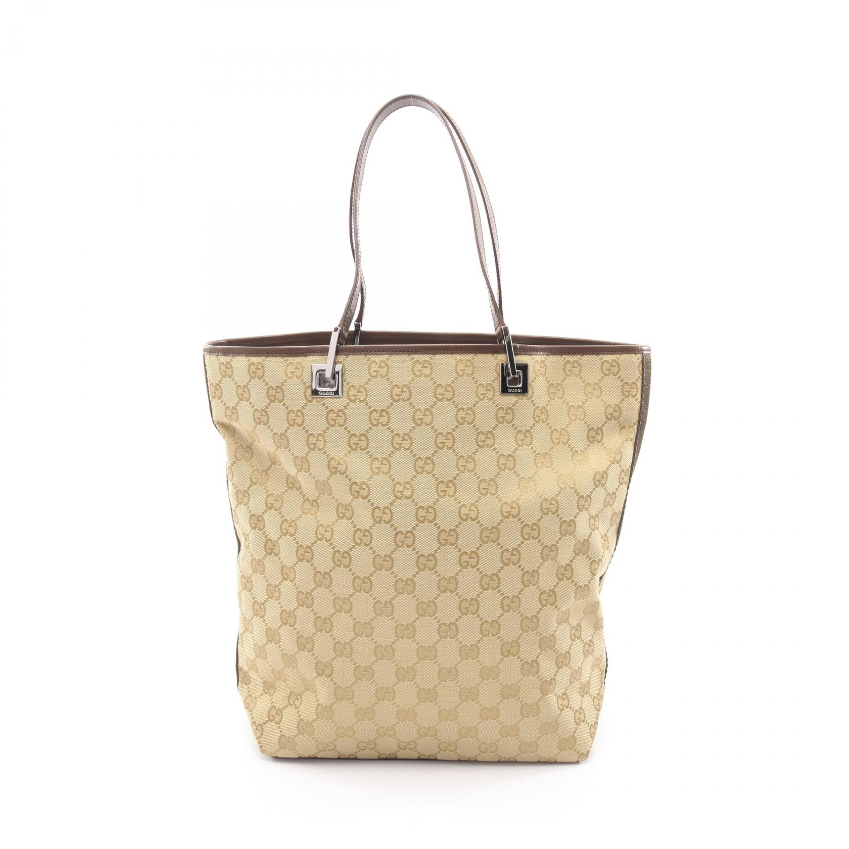 ≪15%OFFクーポン 7/19 20時～7/26 9:59≫グッチ GUCCI GGキャンバス トートバッグ バッグ キャンバス レザー レディース ベージュ系 / ブラウン系 31243 【中古】｜Mike Museum