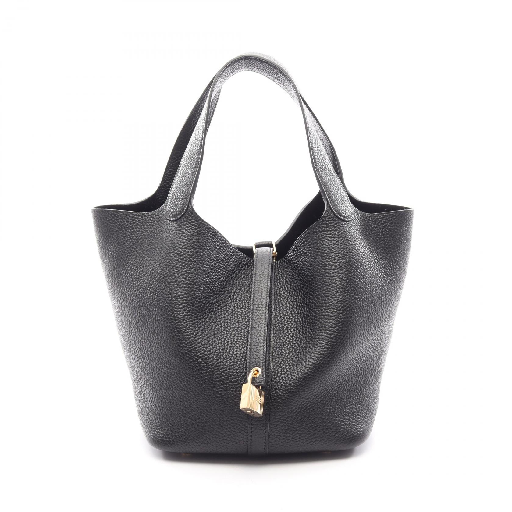 ≪15%OFFクーポン 7/19 20時~7/26 9:59≫エルメス HERMES ピコタンロックMM ハンドバッグ バッグ レザー トリヨンクレマンス トリヨンクレマンス レディース ブラック系 【中古】|Mike Museum