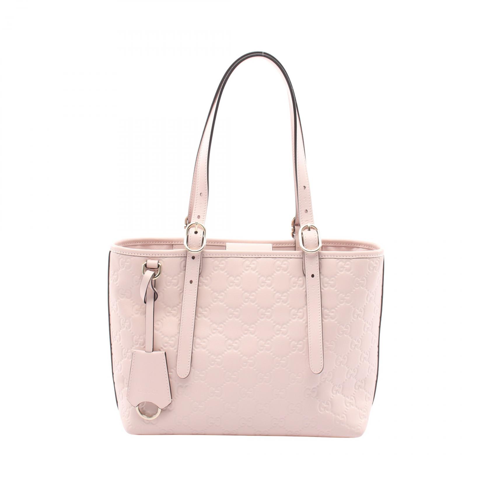 ≪15%OFFクーポン 7/19 20時～7/26 9:59≫グッチ GUCCI GGエンブレム グッチシマ トートバッグ バッグ レザー レディース ピンク系 847456 【中古】｜Mike Museum