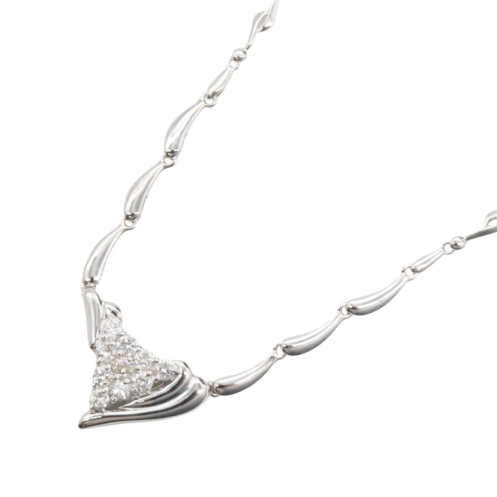 ≪10%OFFクーポン 7/19 20時～7/26 9:59≫ジュエリー JEWELRY ダイヤネックレス ネックレス ジュエリー K18WG（ホワイトゴールド） ダイヤモンド レディース シルバー系 / クリア系 ﾀﾞｲﾔ 9.4g 【中古】｜Mike Museum