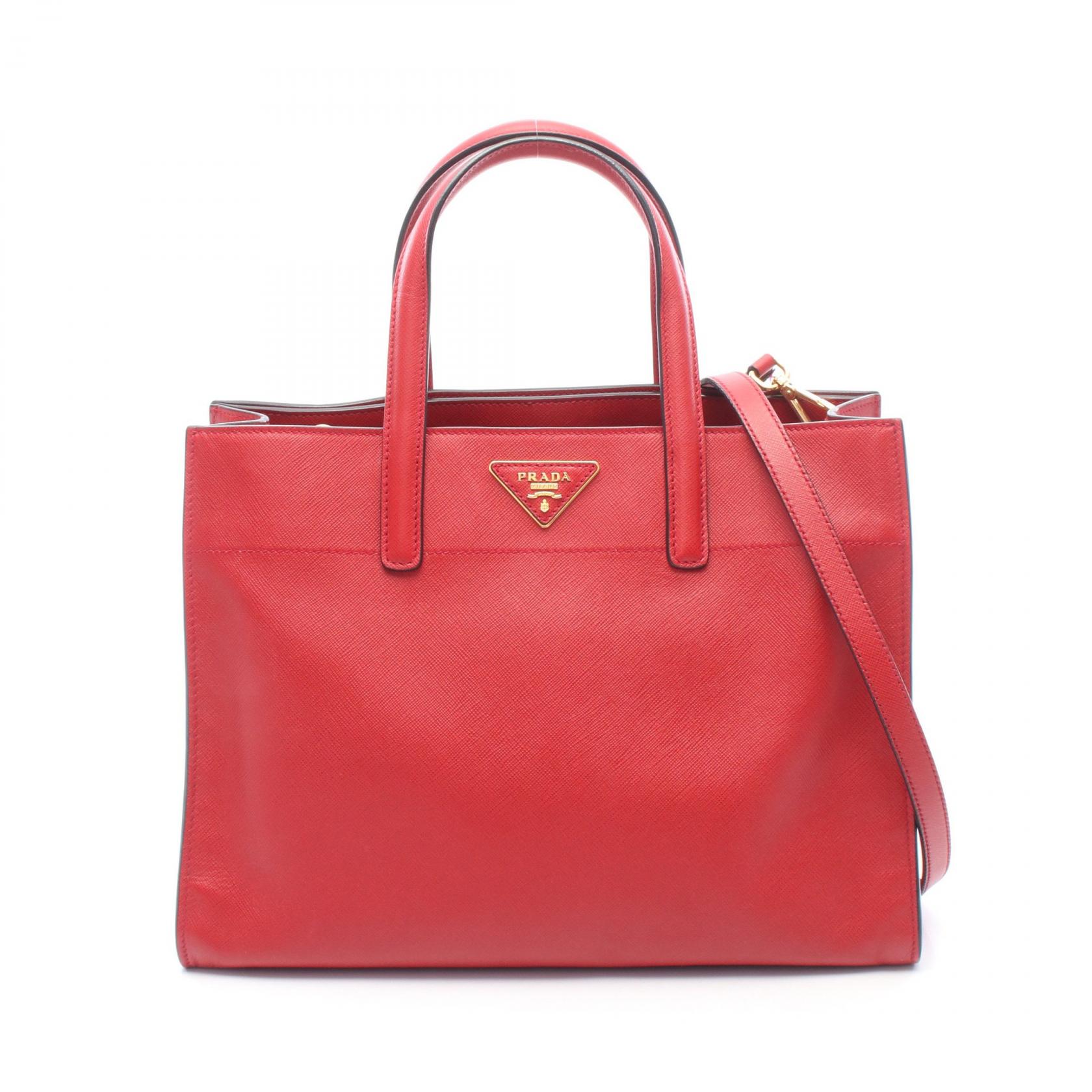 ≪15%OFFクーポン 7/19 20時~7/26 9:59≫プラダ PRADA SAFFIANO SOFT 2WAY ハンドバッグ バッグ サフィアーノレザー レディース レッド系 BN2603 【中古】|Mike Museum