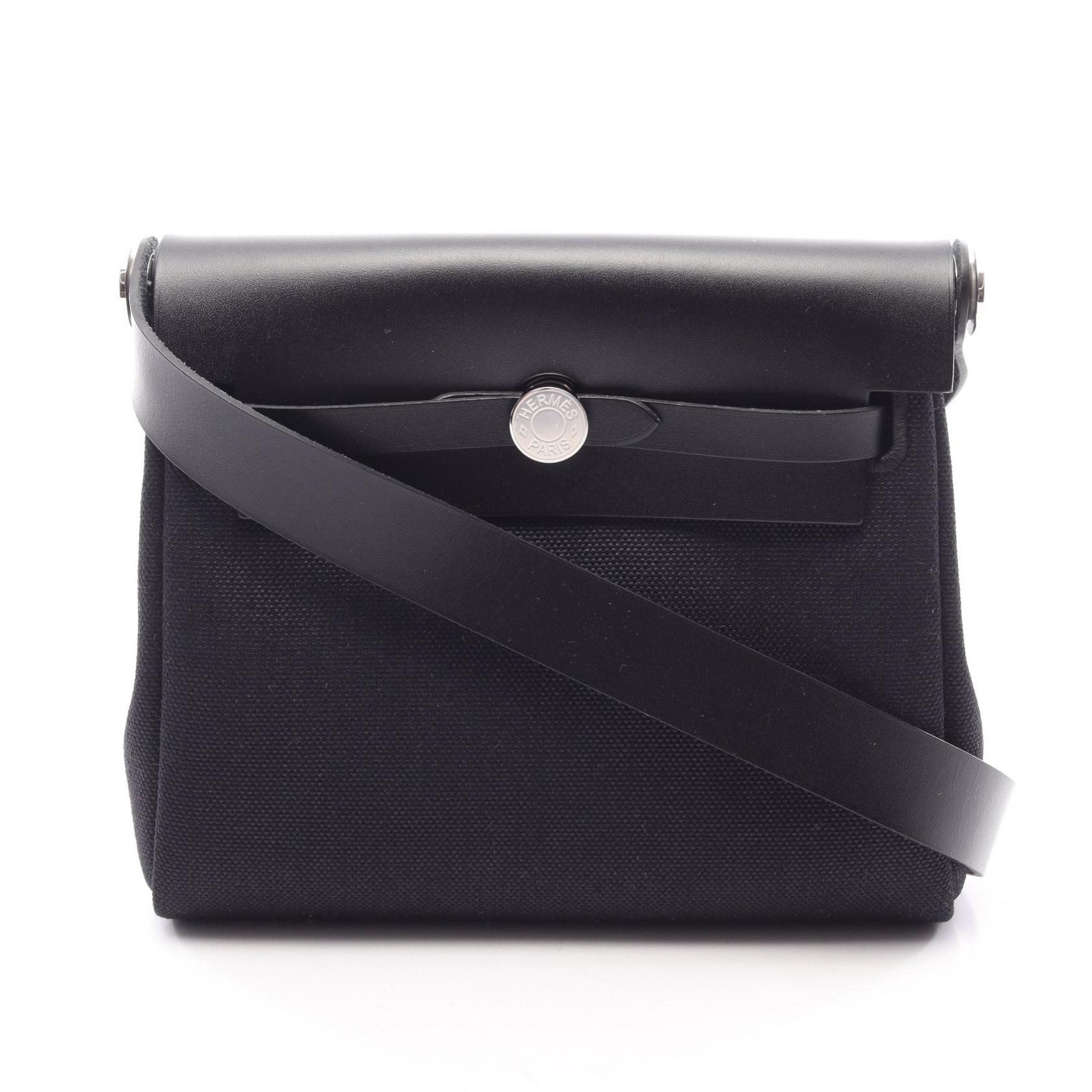 ≪10%OFFクーポン 7/19 20時~7/26 9:59≫エルメス HERMES エールバッグジップ ミニ ショルダーバッグ バッグ キャンバス レザー トワルミリタリー / ヴァッシュハンター トワルミリタリー レディース ブラック系 【中古】|Mike Museum