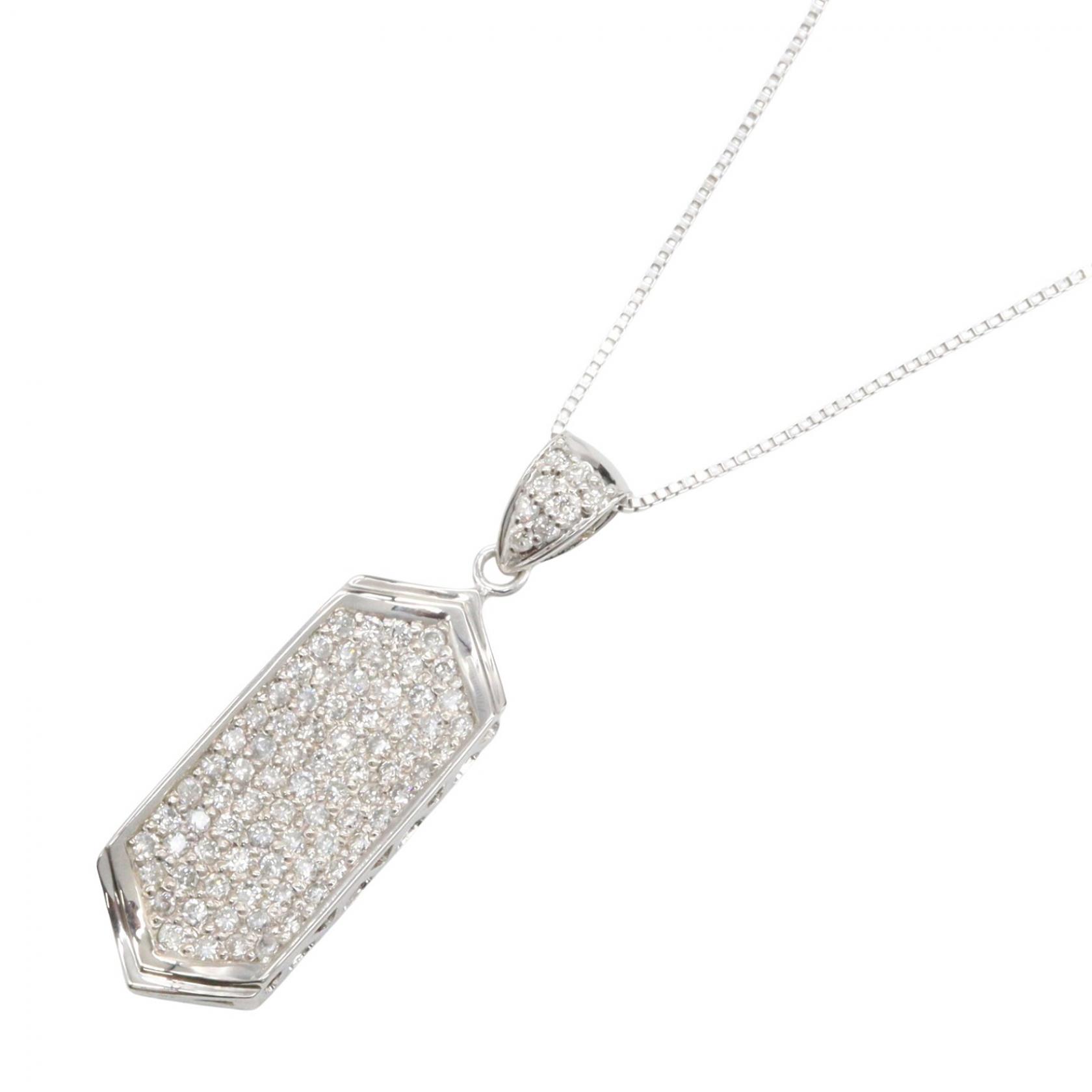 ≪10%OFFクーポン 7/19 20時~7/26 9:59≫ジュエリー JEWELRY ダイヤモンド ネックレス ネックレス ジュエリー K18WG(ホワイトゴールド) ダイヤモンド レディース シルバー系 / クリア系 ダイヤ 7.8g 【中古】|Mike Museum