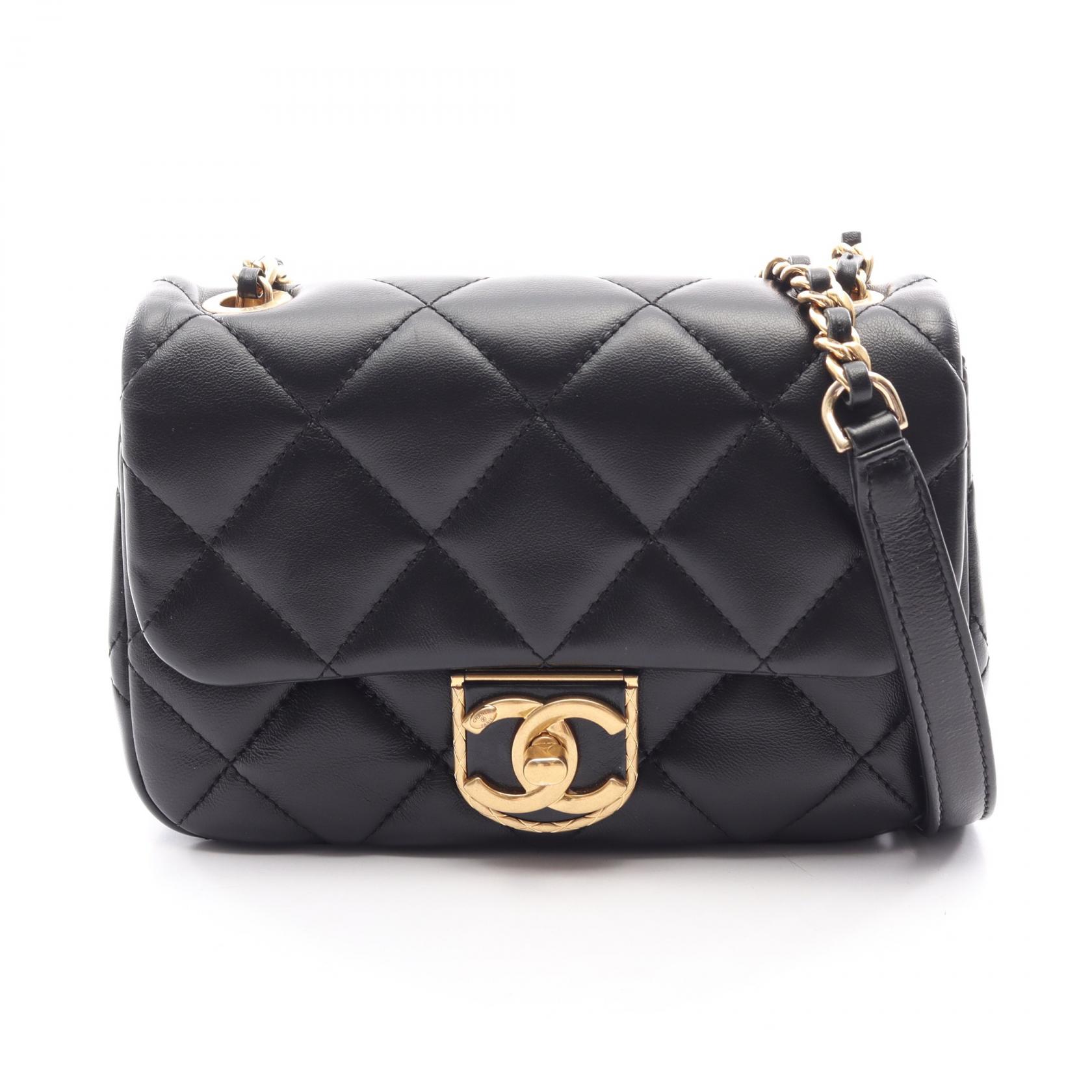 ≪15%OFFクーポン 7/19 20時～7/26 9:59≫シャネル CHANEL ミニマトラッセ ショルダーバッグ バッグ ラムスキン（羊革） レディース ブラック系 【中古】｜Mike Museum