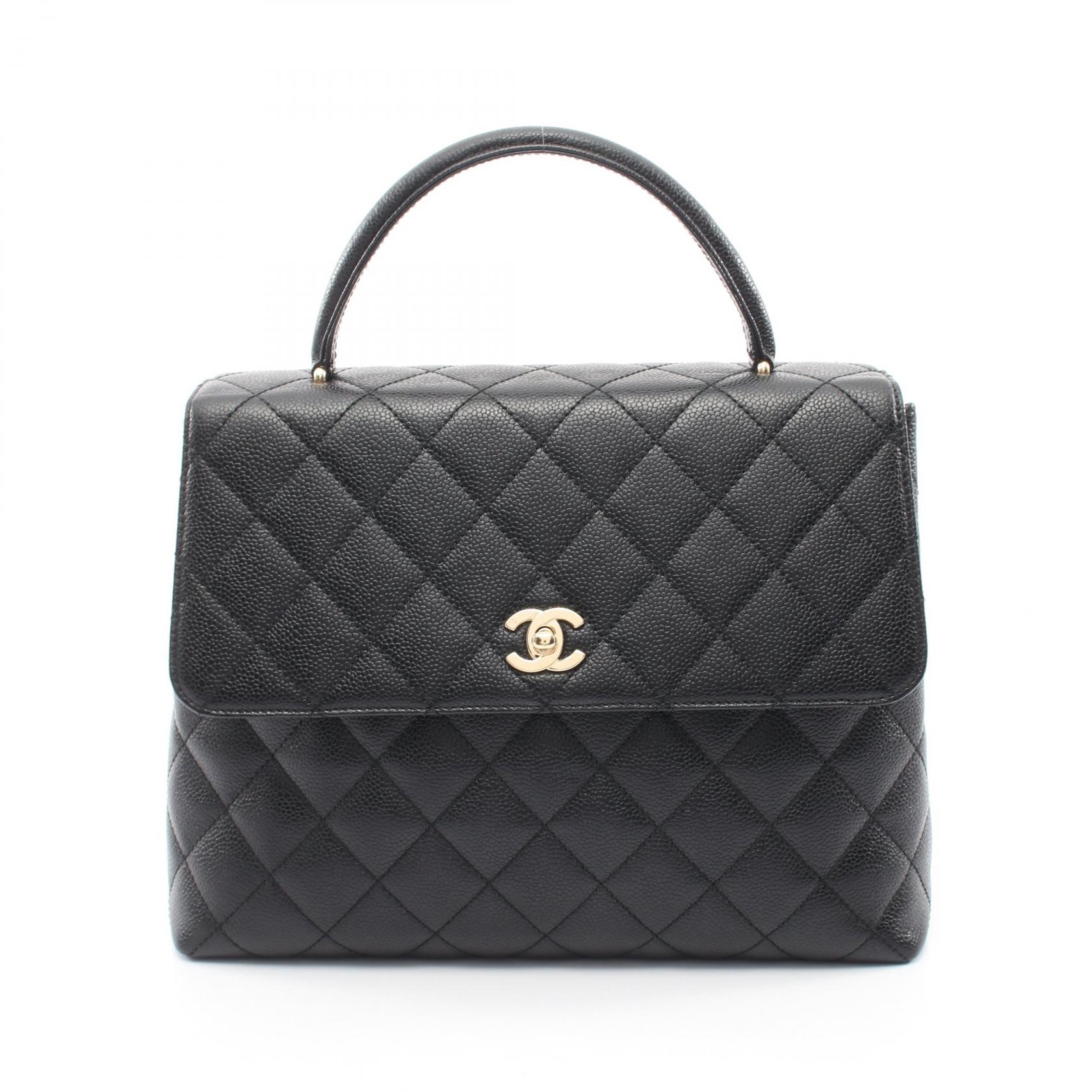 ≪15%OFFクーポン 7/19 20時～7/26 9:59≫シャネル CHANEL マトラッセ トップハンドルバッグ ハンドバッグ バッグ キャビアスキン(グレインドカーフ) レディース ブラック系 A12397 【中古】｜Mike Museum