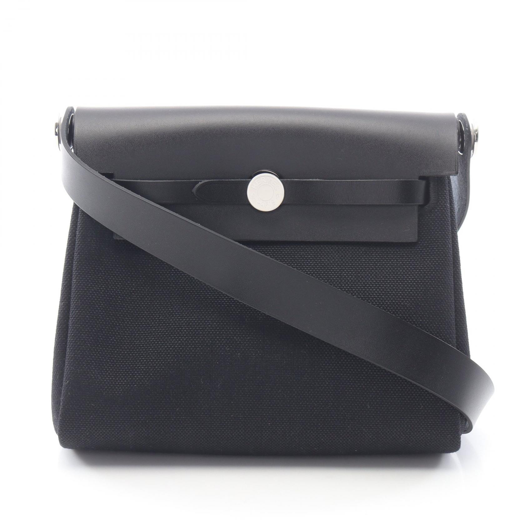 ≪10%OFFクーポン 7/19 20時~7/26 9:59≫エルメス HERMES エールバッグジップ ミニ ショルダーバッグ バッグ キャンバス レザー ヴァッシュハンター / トワルミリタリー ヴァッシュハンター レディース ブラック系 【中古】|Mike Museum
