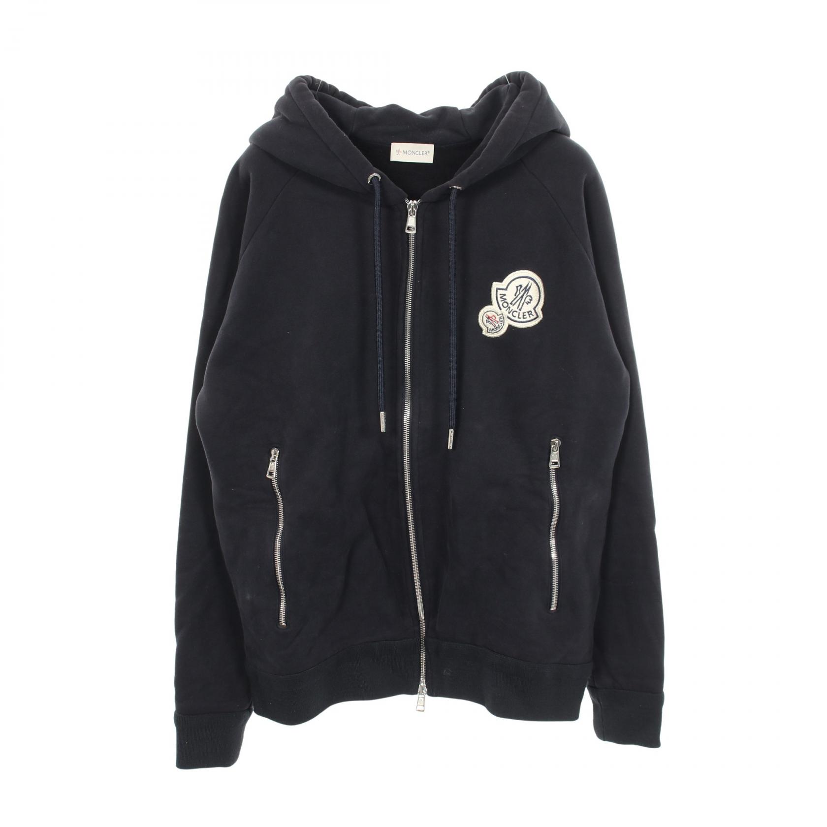 ≪10%OFFクーポン 7/19 20時~7/26 9:59≫モンクレール MONCLER パーカー 衣料品 トップス コットン メンズ ネイビー系 【中古】|Mike Museum