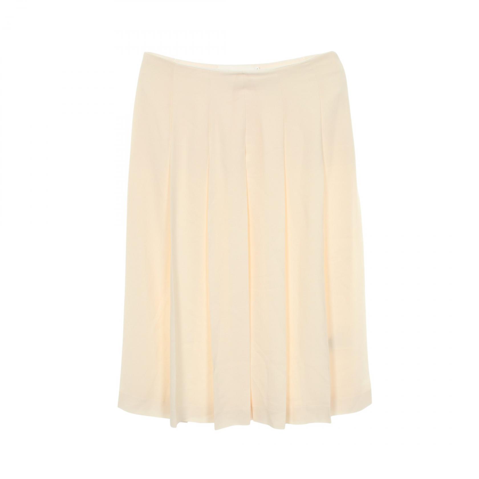 ≪10%OFFクーポン 7/19 20時~7/26 9:59≫ジルサンダー JIL SANDER プリーツ スカート 衣料品 ボトムス シルク レディース アイボリー系 【中古】|Mike Museum