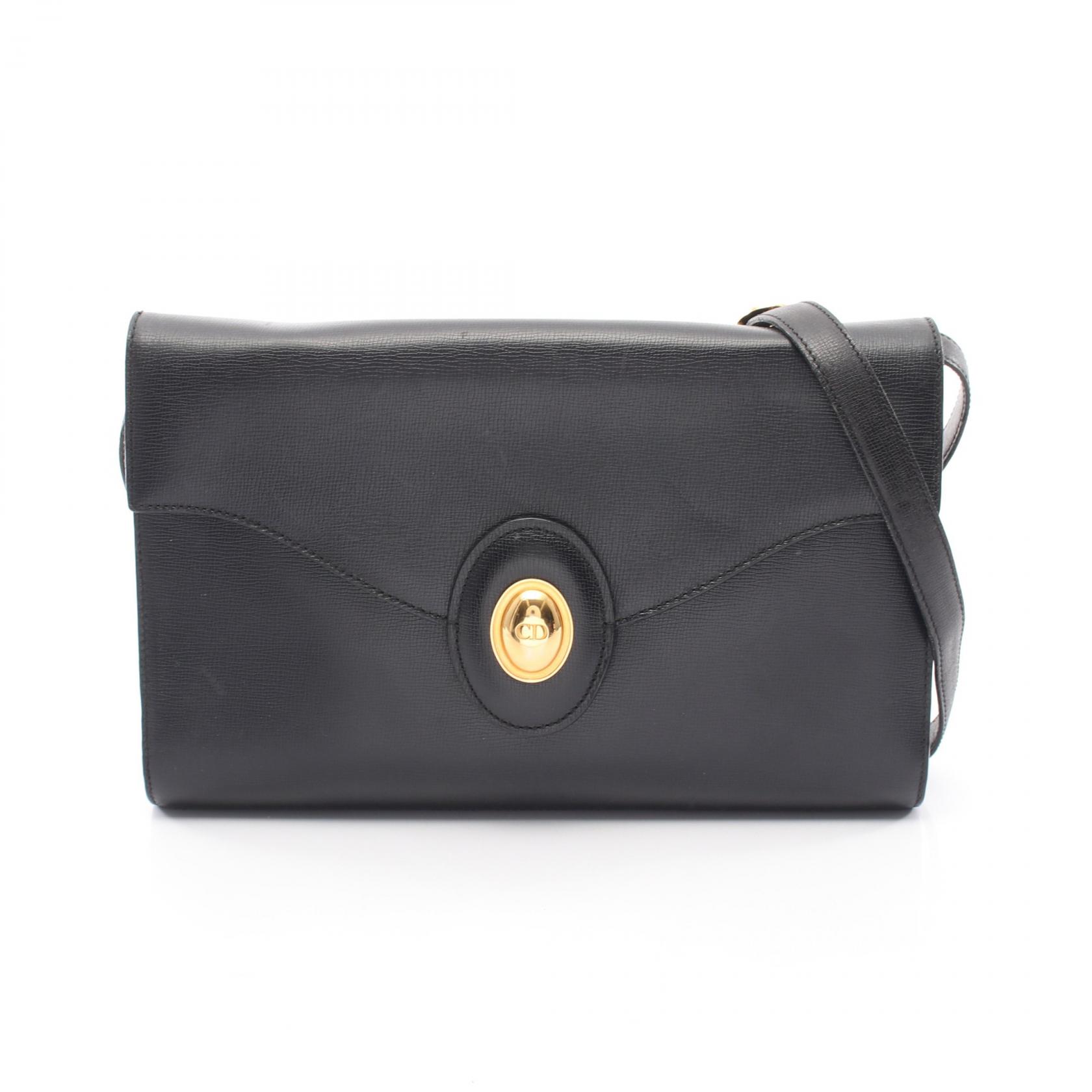 ≪15%OFFクーポン 7/19 20時～7/26 9:59≫クリスチャンディオール Christian Dior CDロゴ ヴィンテージ ショルダーバッグ バッグ レザー レディース ブラック系 【中古】｜Mike Museum
