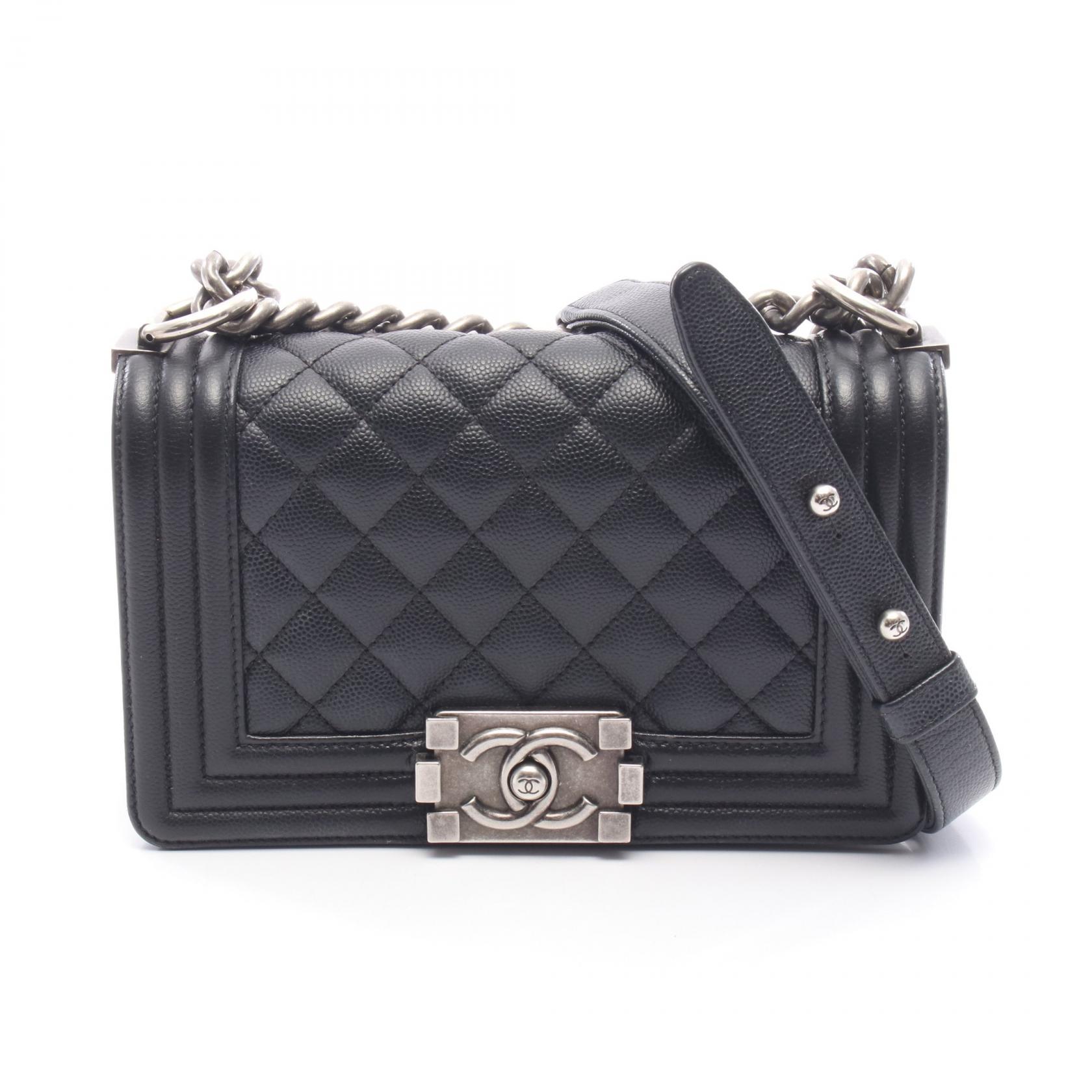 ≪15%OFFクーポン 7/19 20時～7/26 9:59≫シャネル CHANEL ボーイシャネル スモール ショルダーバッグ バッグ キャビアスキン(グレインドカーフ) レディース ブラック系 A67085 【中古】｜Mike Museum
