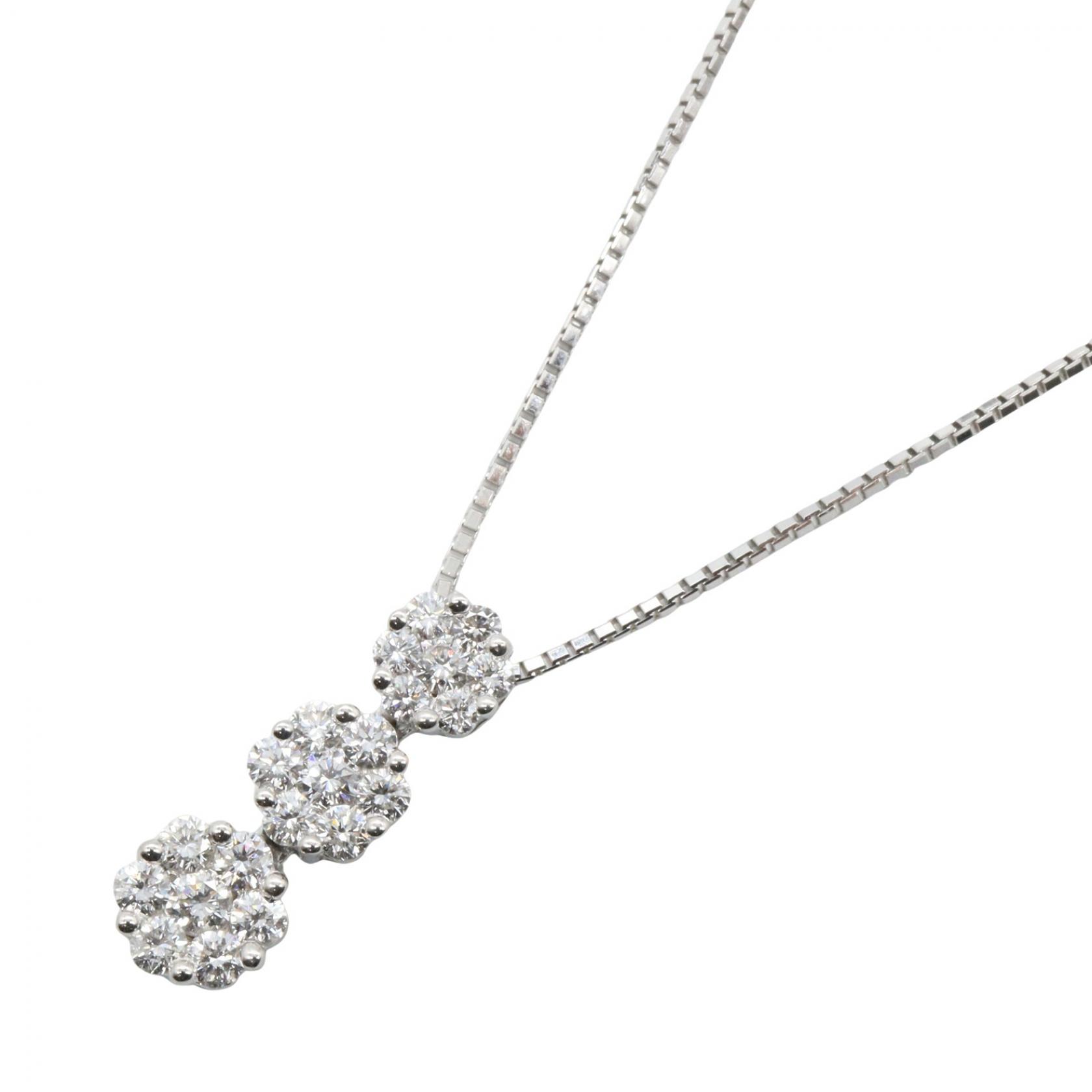 ≪10%OFFクーポン 7/19 20時~7/26 9:59≫ジュエリー JEWELRY ダイヤモンド ネックレス ネックレス ジュエリー K18WG(ホワイトゴールド) ダイヤモンド レディース シルバー系 / クリア系 ダイヤ 6.2g 【中古】|Mike Museum