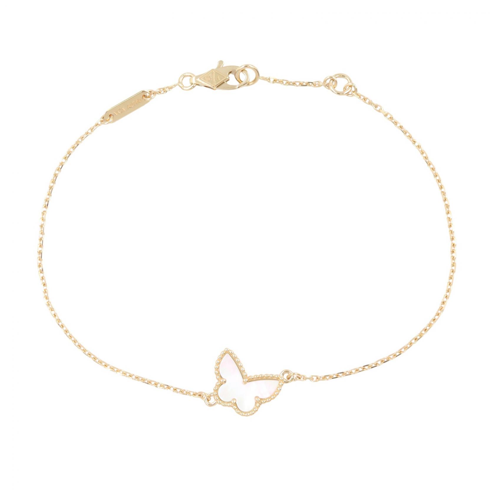 ヴァンクリーフ＆アーペル Van Cleef & Arpels スウィートパピヨン マザオブパール ブレスレット ブレスレット アクセサリー K18（イエローゴールド） マザーオブパール レディース ゴールド系 / ホワイト系 VCARF69000 【中古】｜Mike Museum