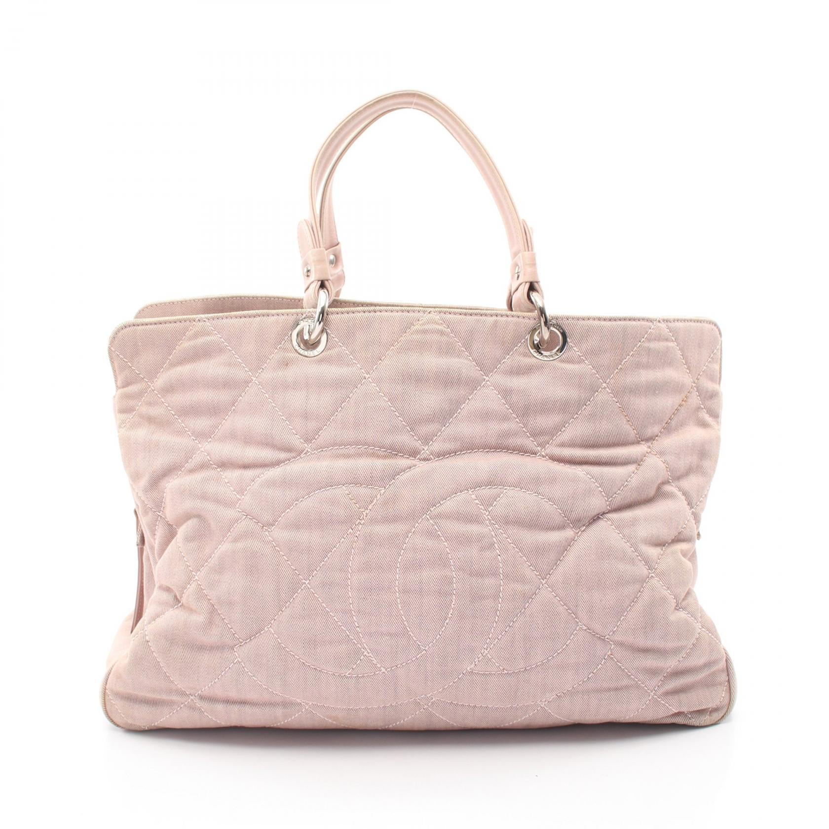 ≪10%OFFクーポン 7/19 20時~7/26 9:59≫シャネル CHANEL ココマーク トートバッグ バッグ キャンバス レザー レディース ピンク系 【中古】|Mike Museum