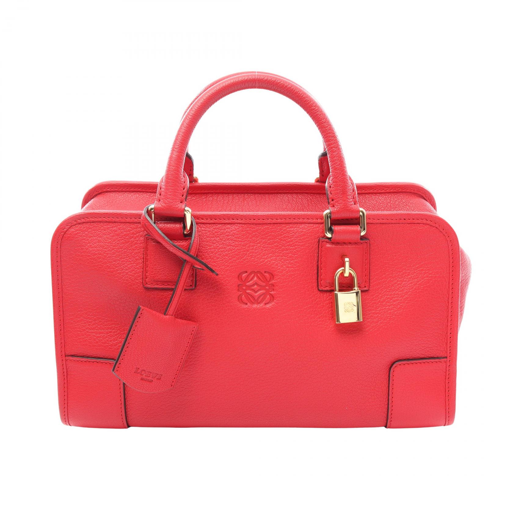 ≪15%OFFクーポン 7/19 20時~7/26 9:59≫ロエベ LOEWE アマソナ28 ハンドバッグ バッグ レザー レディース レッド系 【中古】|Mike Museum