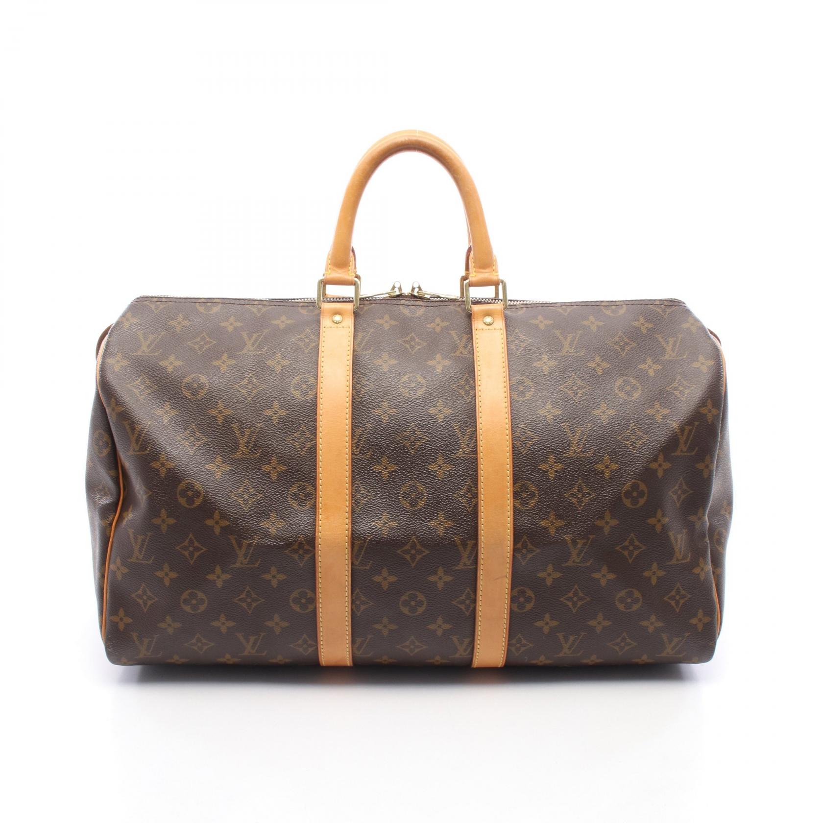 ≪15%OFFクーポン 7/19 20時~7/26 9:59≫ルイ・ヴィトン LOUIS VUITTON キーポル45 モノグラム ボストンバッグ バッグ PVCコーティングキャンバス レザー メンズ レディース ブラウン系 M41428 【中古】|Mike Museum