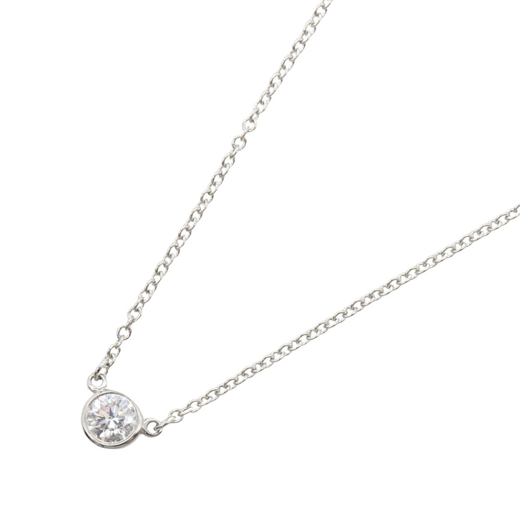 ≪10%OFFクーポン 7/19 20時～7/26 9:59≫ティファニー TIFFANY＆CO バイザヤード ネックレス ネックレス ジュエリー Pt950プラチナ ダイヤモンド レディース クリア系 【中古】｜Mike Museum