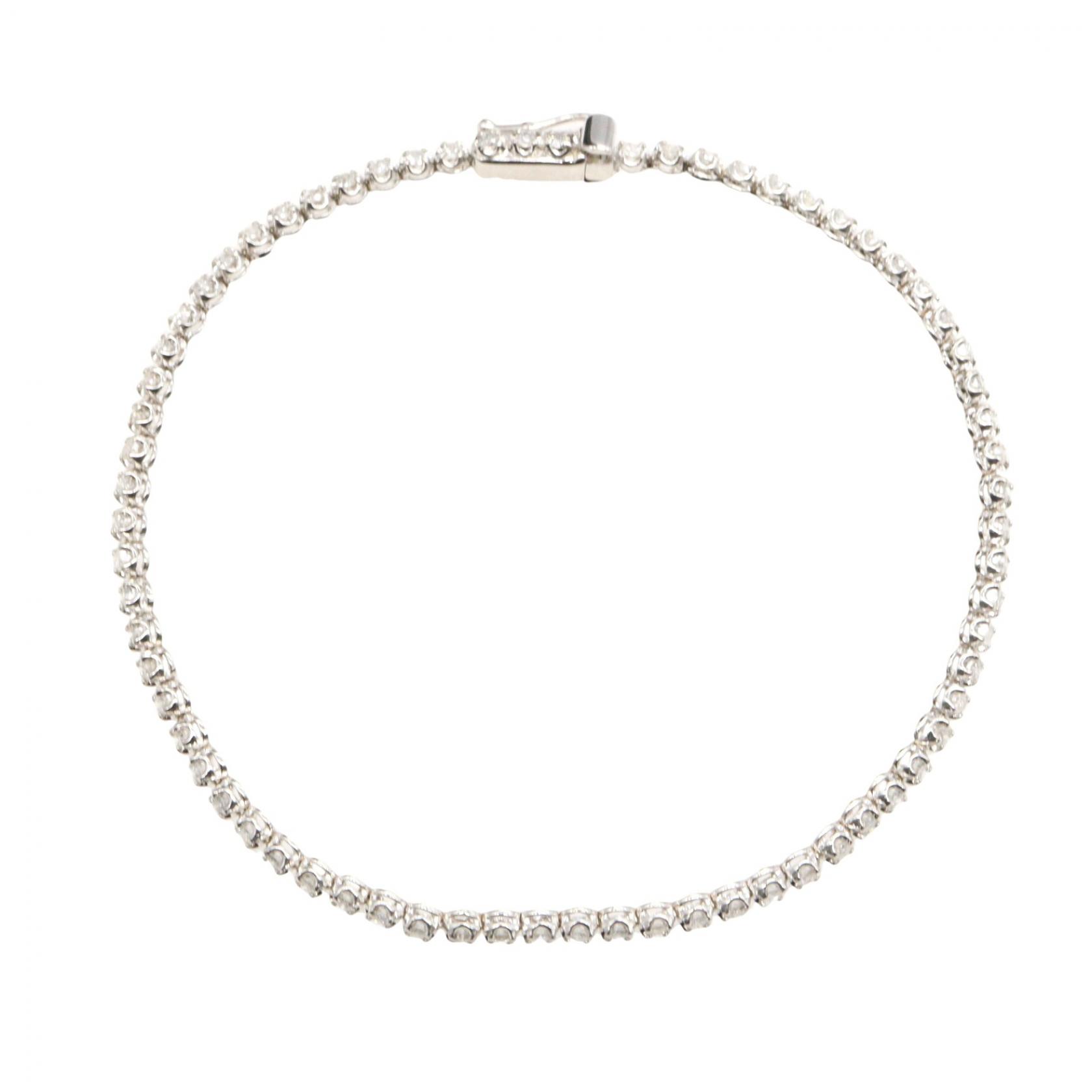 ≪10%OFFクーポン 7/19 20時～7/26 9:59≫ジュエリー JEWELRY ダイヤモンド ブレスレット ブレスレット アクセサリー K18WG（ホワイトゴールド） ダイヤモンド レディース シルバー系 / クリア系 ﾀﾞｲﾔ 4.1g 【中古】｜Mike Museum