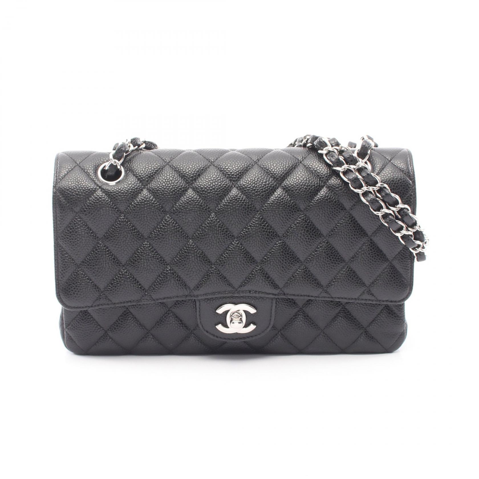 ≪10%OFFクーポン 7/19 20時~7/26 9:59≫シャネル CHANEL マトラッセ Wフラップ ショルダーバッグ バッグ キャビアスキン(グレインドカーフ) レディース ブラック系 【中古】|Mike Museum
