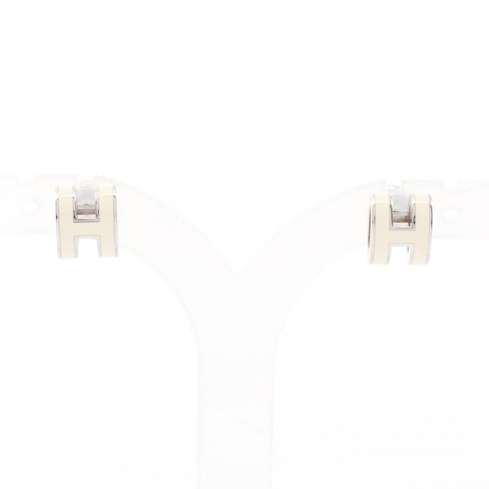 エルメス HERMES MINI POP H ミニポップアッシュ ピアス ジュエリー ステンレススチール レディース シルバー系 / アイボリー系 【中古】｜Mike Museum