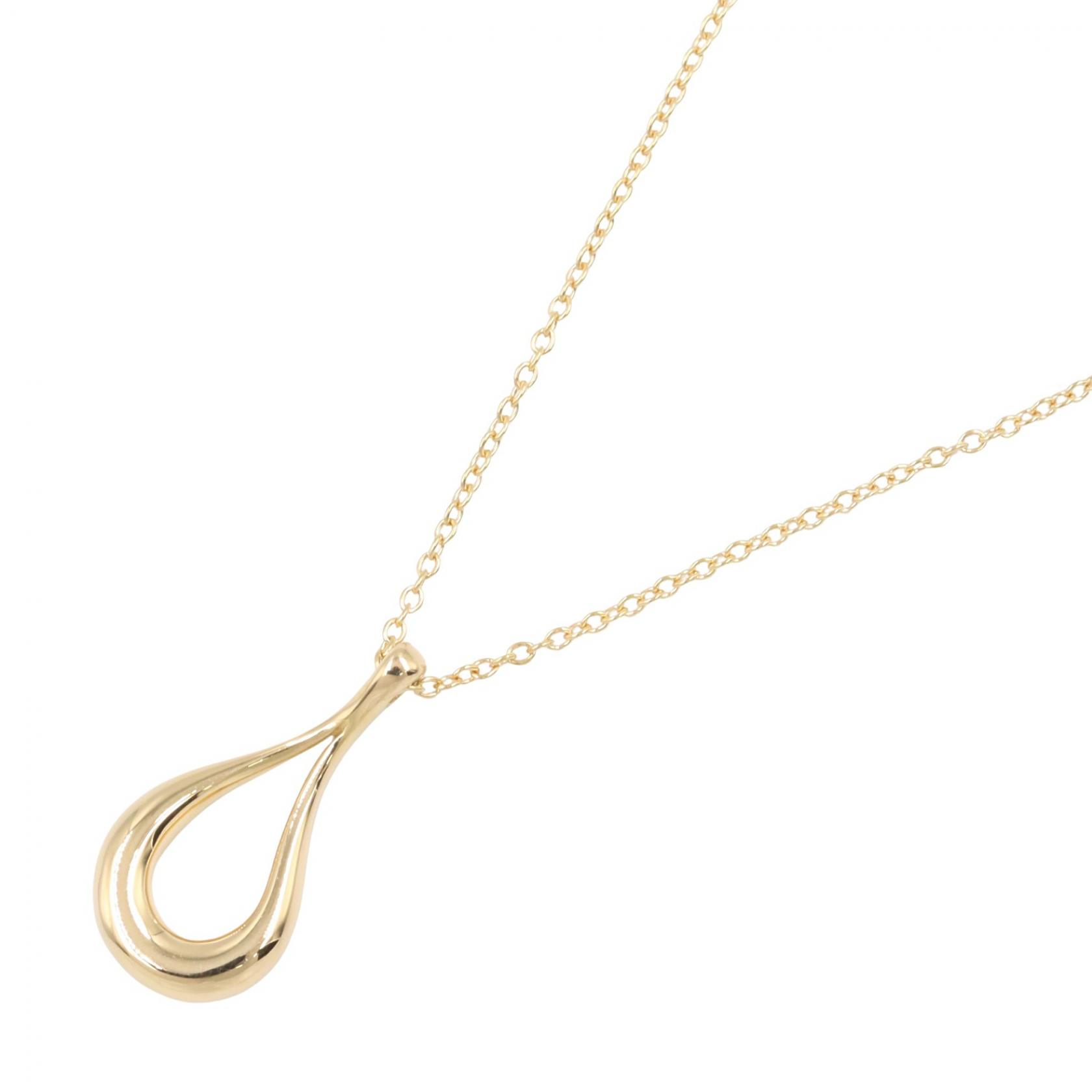 ≪10%OFFクーポン 7/19 20時~7/26 9:59≫ティファニー TIFFANY&CO ティアドロップオープン ネックレス ネックレス ジュエリー K18(イエローゴールド) レディース ゴールド系 【中古】|Mike Museum