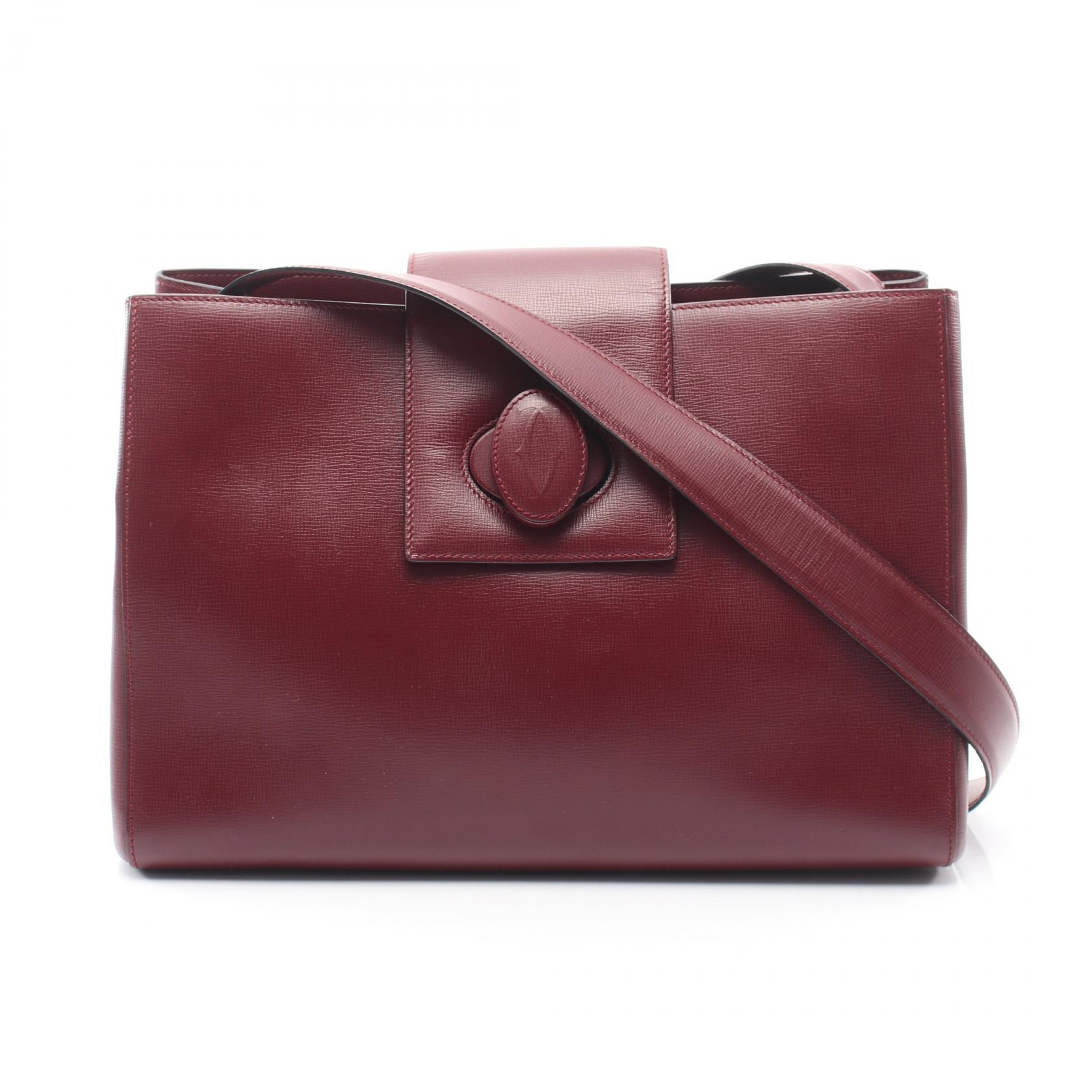 ≪15%OFFクーポン 7/19 20時～7/26 9:59≫カルティエ CARTIER マストライン ショルダーバッグ バッグ レザー レディース ボルドー系 【中古】｜Mike Museum