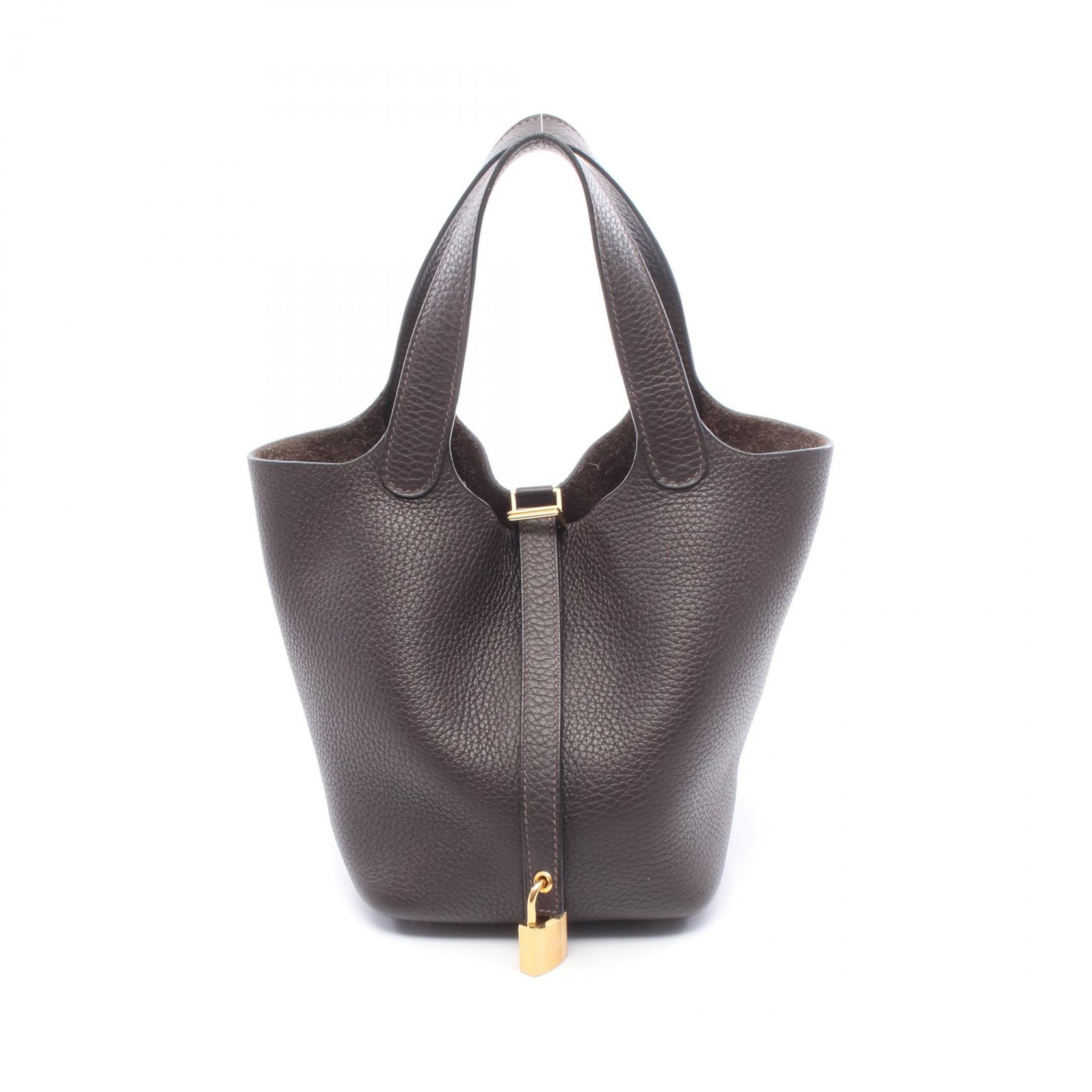 ≪10%OFFクーポン 7/19 20時~7/26 9:59≫エルメス HERMES ピコタンロックPM エベンヌ ハンドバッグ バッグ レザー トリヨンクレマンス レディース ブラウン系 【中古】|Mike Museum
