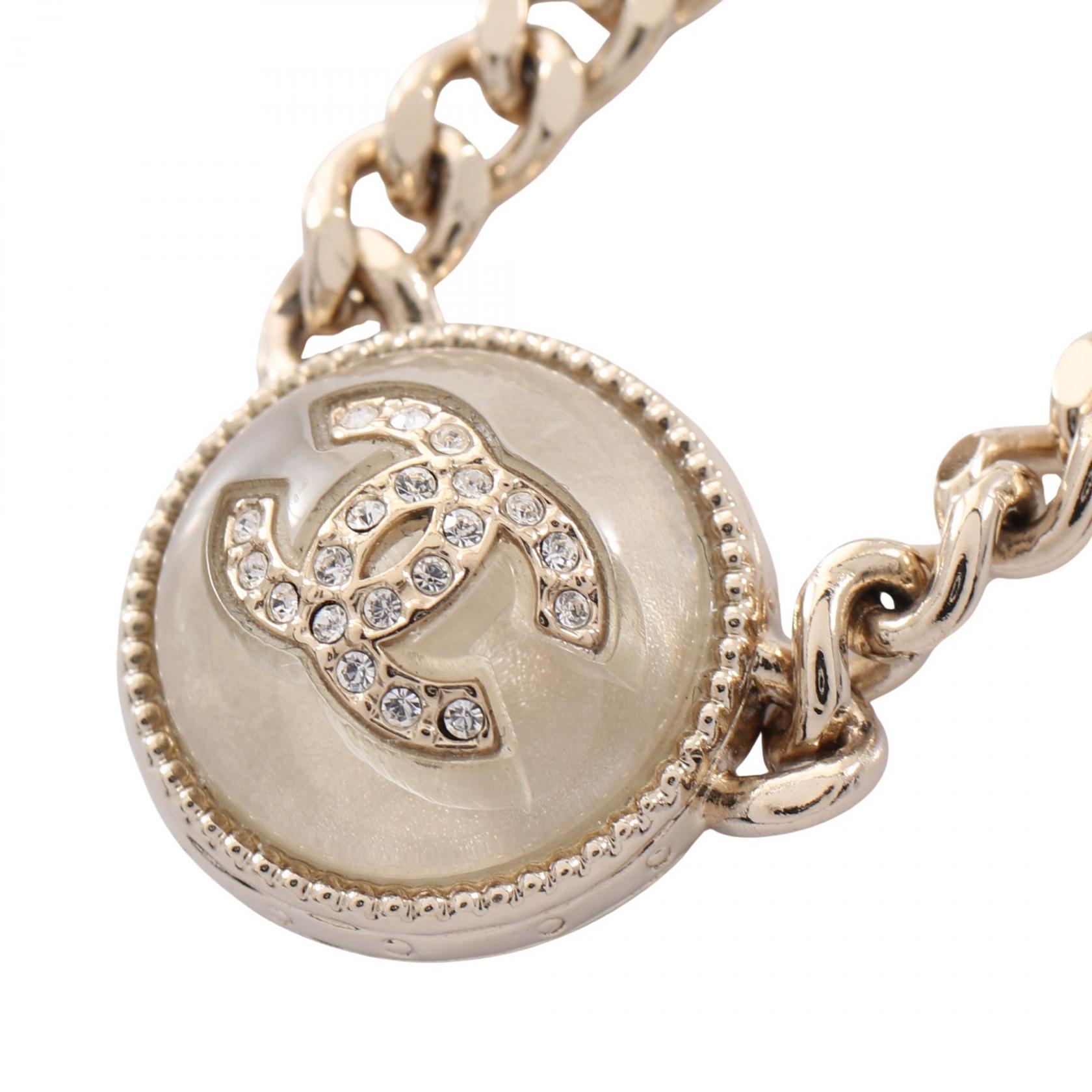 ≪10%OFFクーポン 7/19 20時~7/26 9:59≫シャネル CHANEL ココマーク サークル ネックレス ジュエリー GP(ゴールドメッキ) ラインストーン レディース ゴールド系 A22C 【中古】|Mike Museum