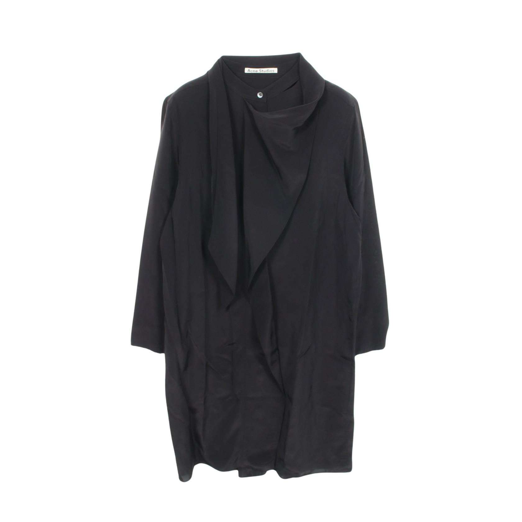 ≪千円OFFクーポン 7/19 20時～7/26 9:59≫アクネストゥディオズ ACNE STUDIOS ボウタイ 長袖 ワンピース 衣料品 トップス レーヨン レディース ブラック系 【中古】｜Mike Museum