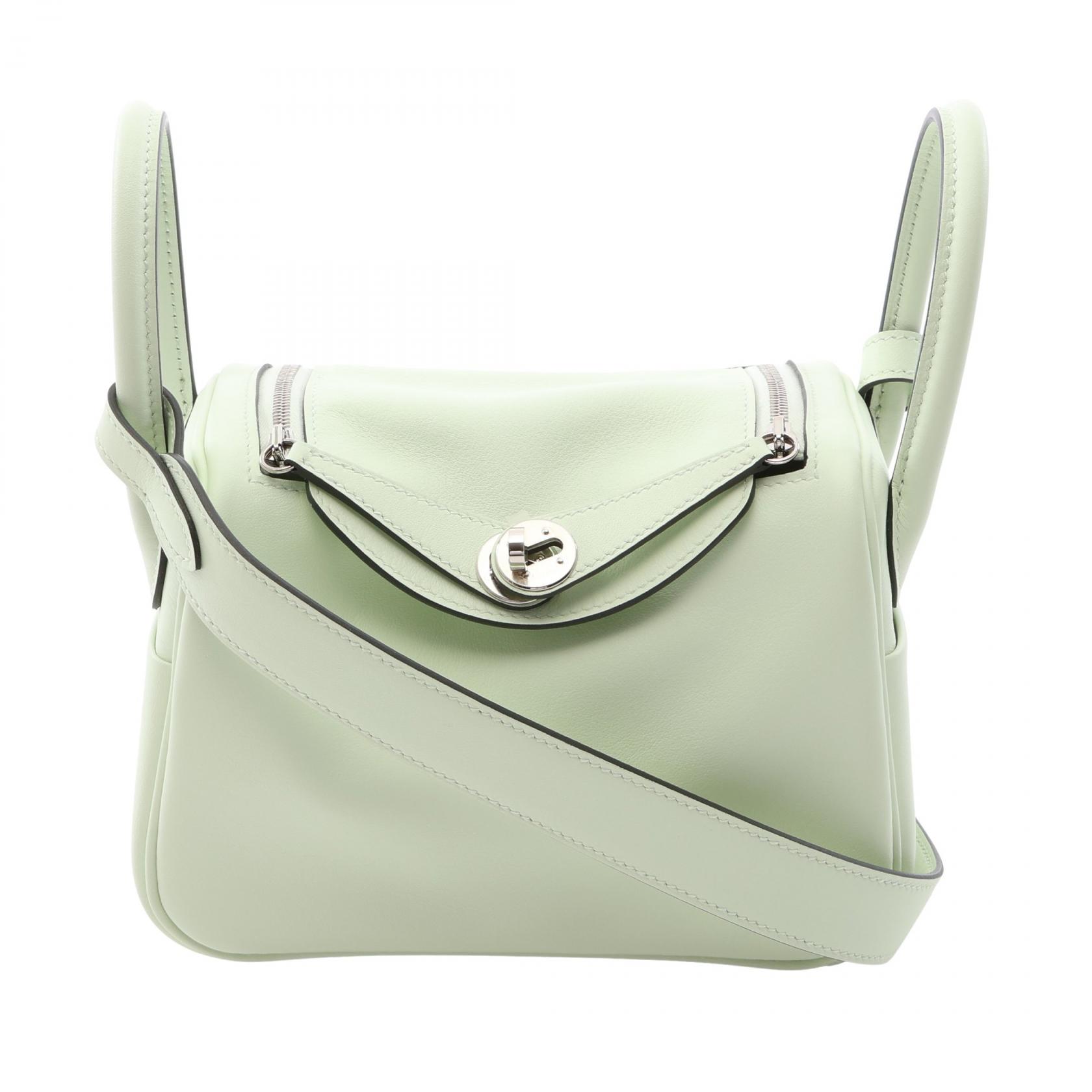 ≪10%OFFクーポン 7/19 20時~7/26 9:59≫エルメス HERMES リンディ ミニ ヴェールフィズ ショルダーバッグ バッグ ヴォースイフト ヴォースイフト レディース グリーン系 【中古】|Mike Museum