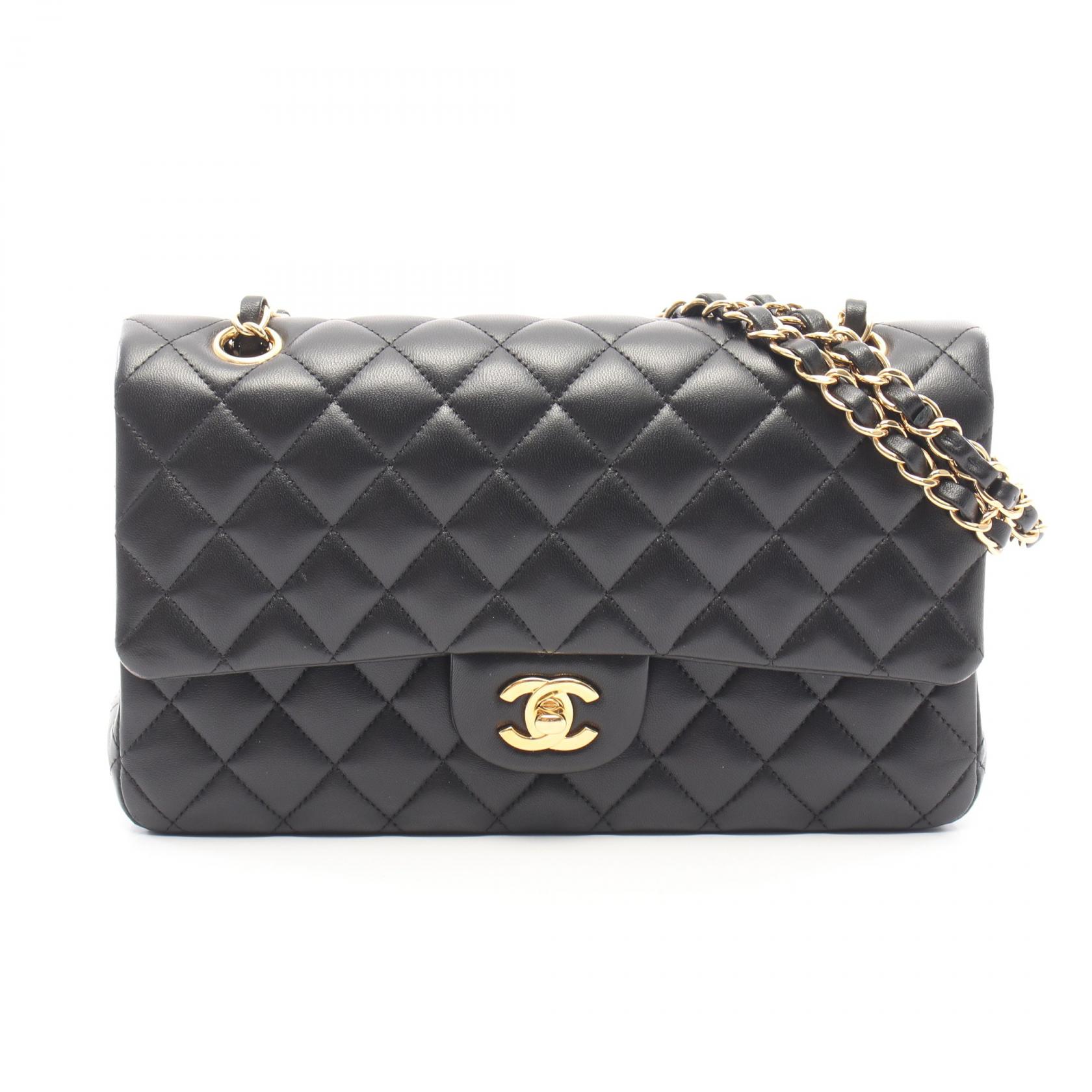 ≪15%OFFクーポン 7/19 20時~7/26 9:59≫シャネル CHANEL マトラッセ Wフラップ ショルダーバッグ バッグ ラムスキン(羊革) レディース ブラック系 A01112 【中古】|Mike Museum