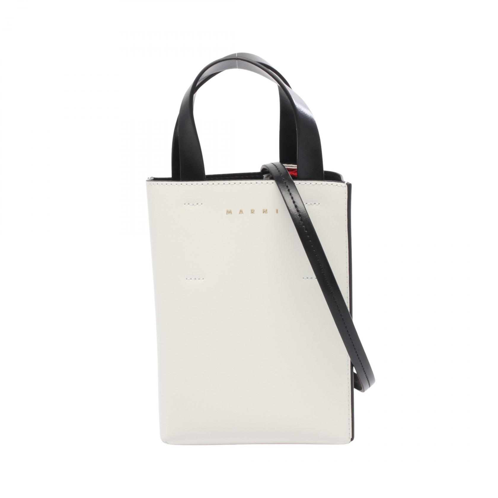 ≪15%OFFクーポン 7/19 20時～7/26 9:59≫マルニ MARNI MUSEO ナノ 2WAY ハンドバッグ バッグ レザー レディース ホワイト系 / ピンク系 SHMP0050Y0LV639ZO303 【中古】｜Mike Museum