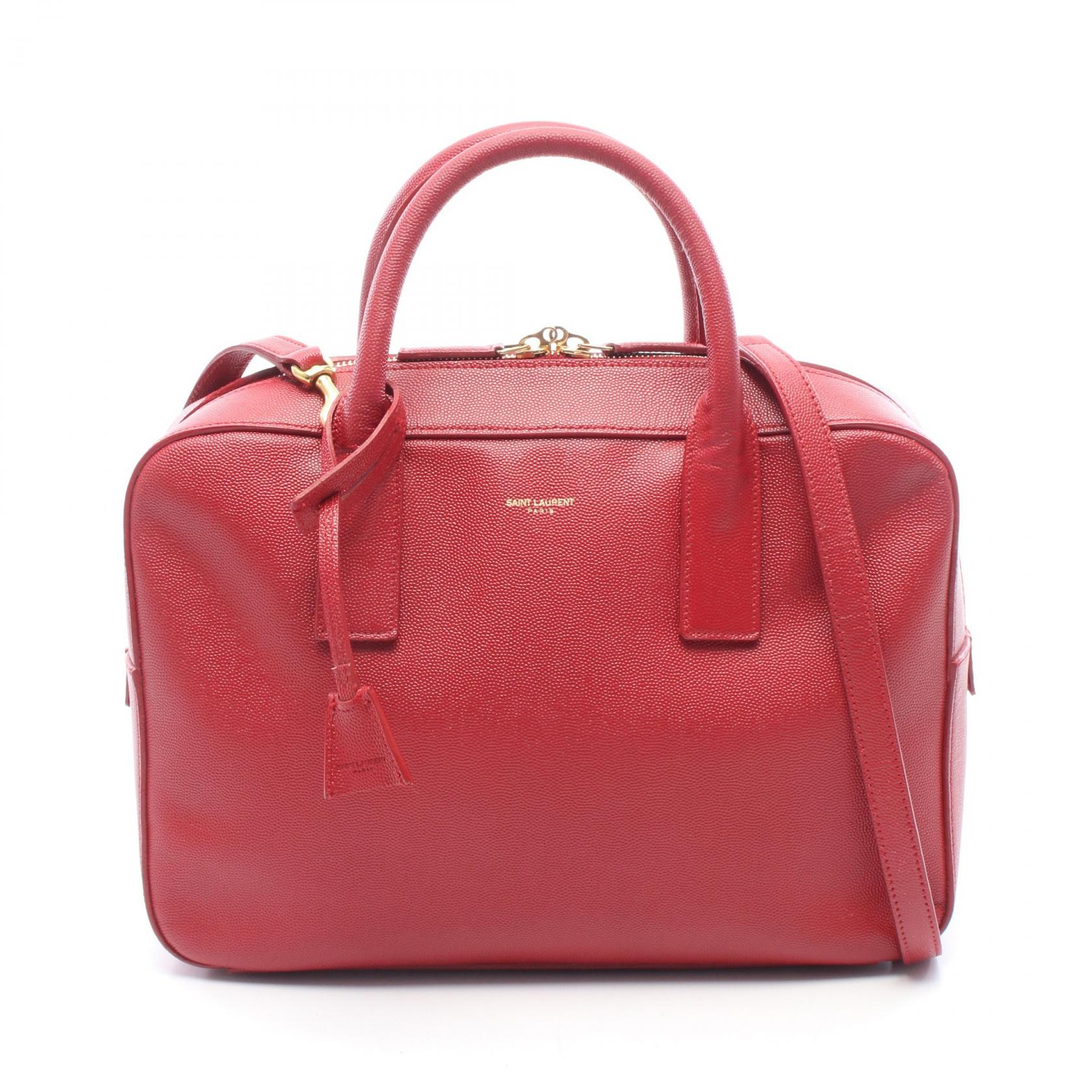 ≪10%OFFクーポン 7/19 20時～7/26 9:59≫サンローランパリ SAINT LAURENT PARIS ミュージアム 2WAY ハンドバッグ バッグ レザー レディース レッド系 334563 【中古】｜Mike Museum