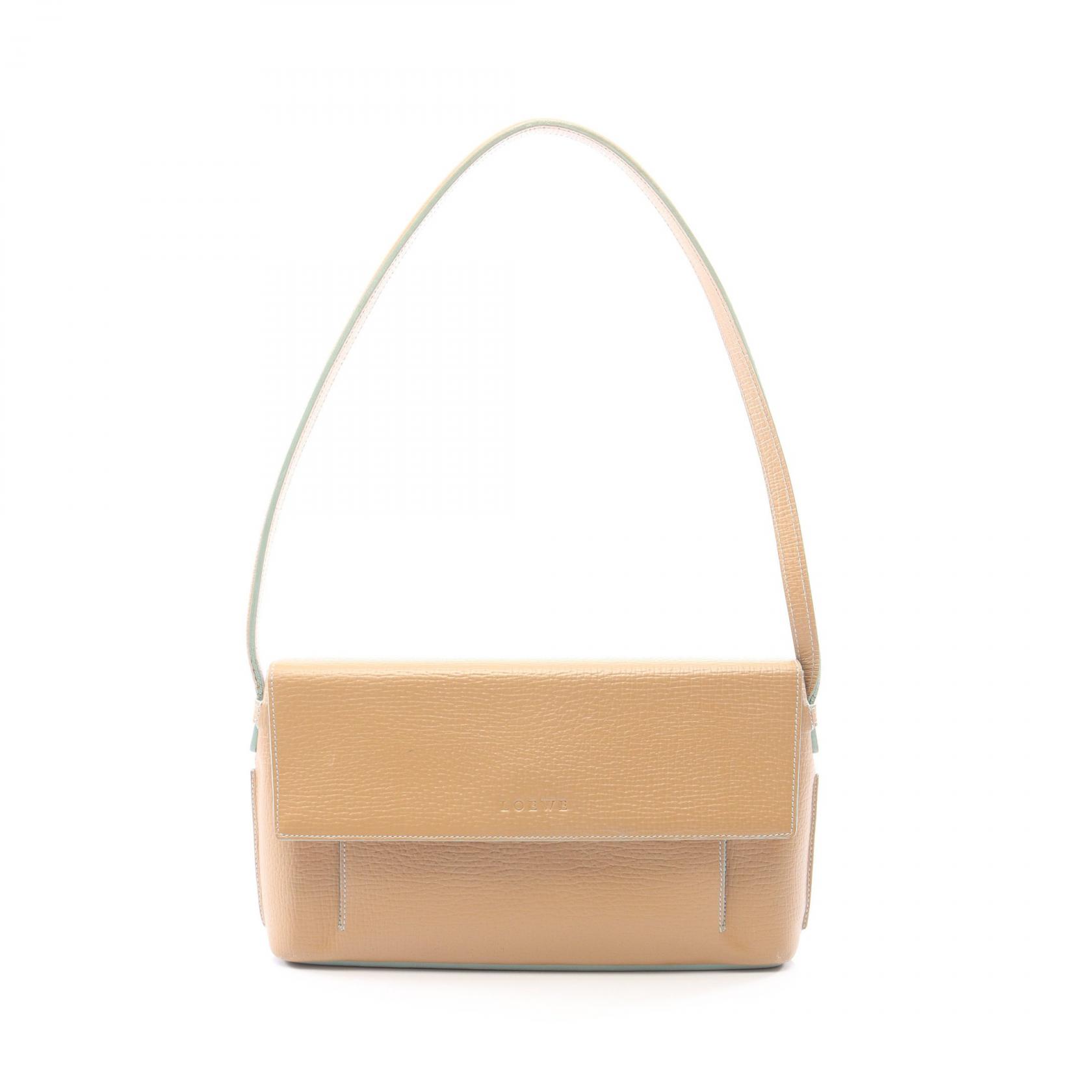≪15%OFFクーポン 7/19 20時～7/26 9:59≫ロエベ LOEWE ロゴ ショルダーバッグ バッグ レザー レディース ベージュ系 【中古】｜Mike Museum