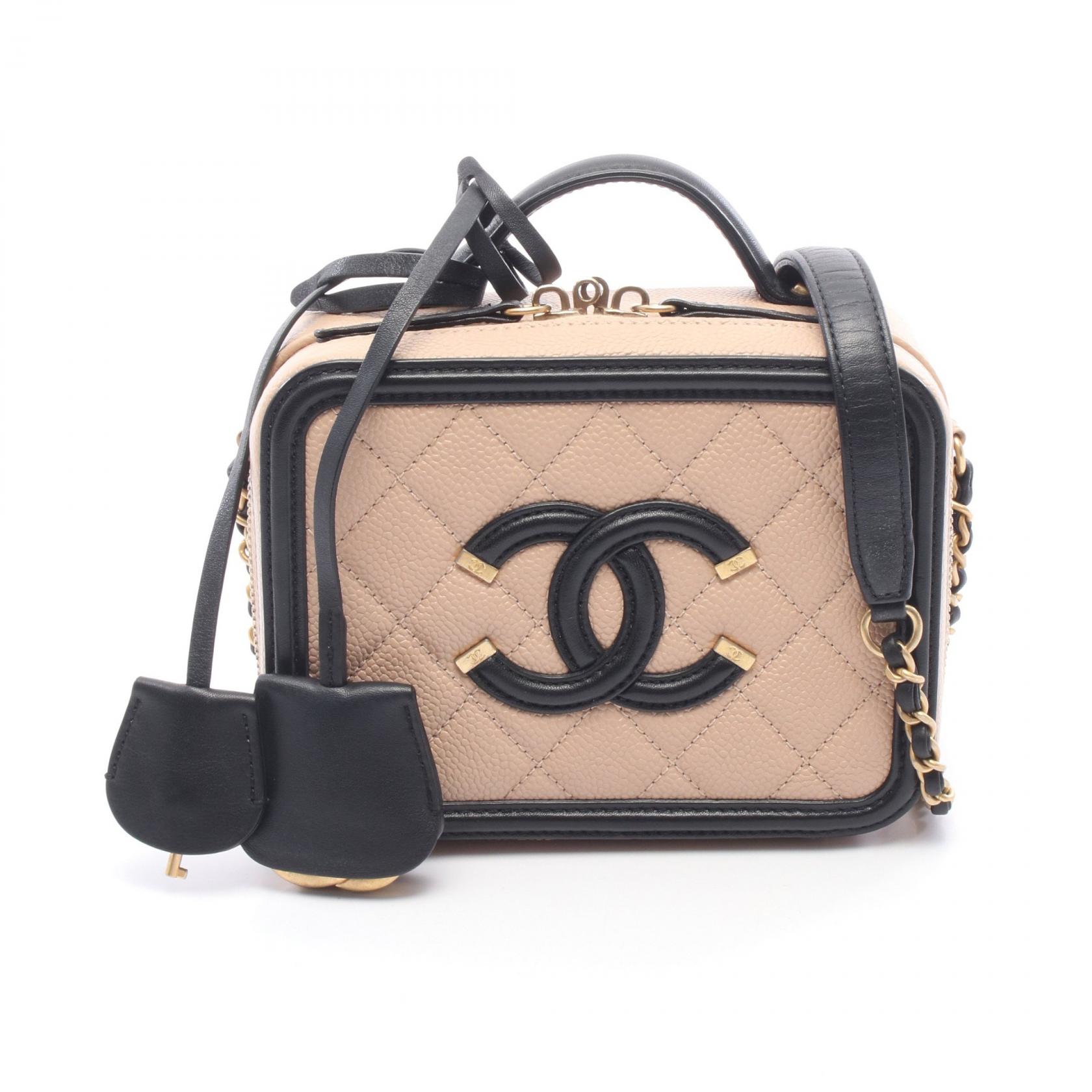 ≪15%OFFクーポン 7/19 20時~7/26 9:59≫シャネル CHANEL CCフィグリー スモール バニティバッグ 2WAY ショルダーバッグ バッグ カーフ(牛革) レザー レディース ベージュ系 / ブラック系 A93342 【中古】|Mike Museum