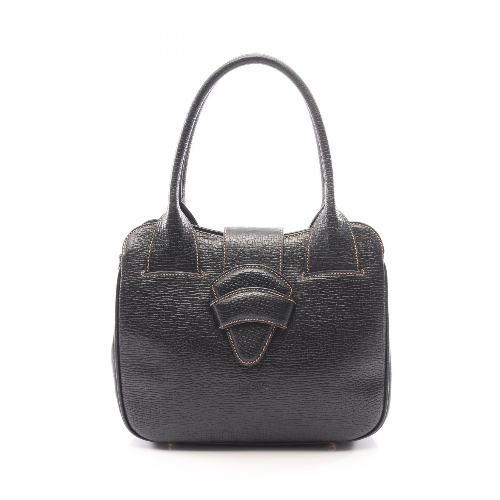 ≪15%OFFクーポン 7/19 20時～7/26 9:59≫ロエベ LOEWE バルセロナ ショルダーバッグ バッグ レザー レディース ブラック系 【中古】｜Mike Museum