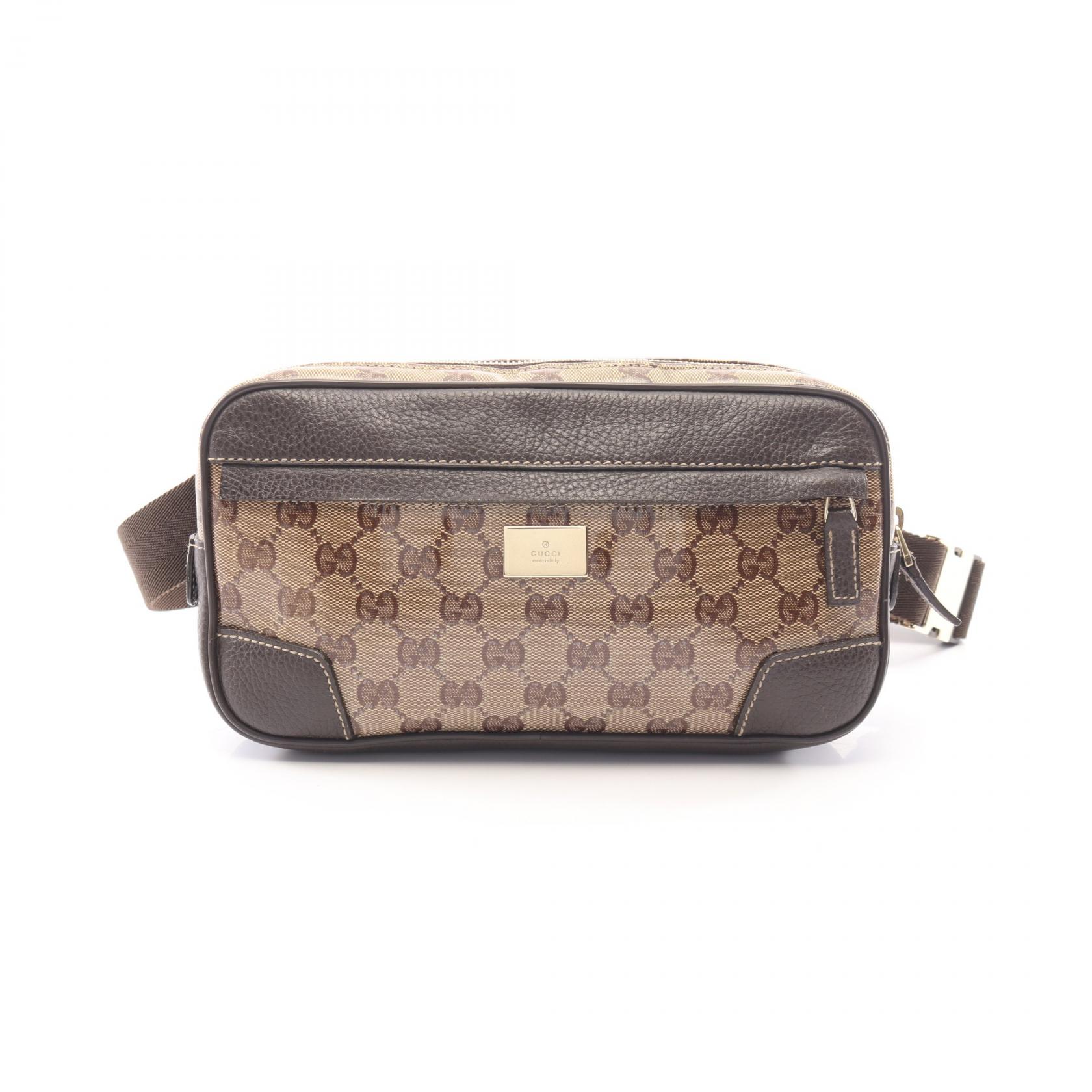≪10%OFFクーポン 7/19 20時～7/26 9:59≫グッチ GUCCI GGクリスタル ウエストバッグ ボディバッグ バッグ PVCコーティングキャンバス レザー メンズ レディース ベージュ系 / ブラウン系 336672 【中古】｜Mike Museum
