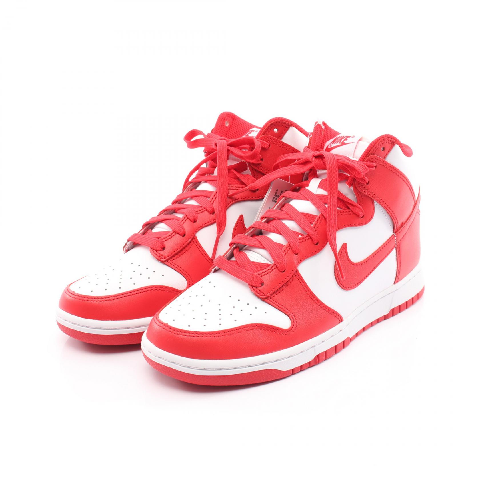 ≪千円OFFクーポン 7/19 20時～7/26 9:59≫ナイキ NIKE NIKE DUNK HI RETRO スニーカー 靴 レザー メンズ レッド系 / ホワイト系 DD-1399-106 【中古】｜Mike Museum