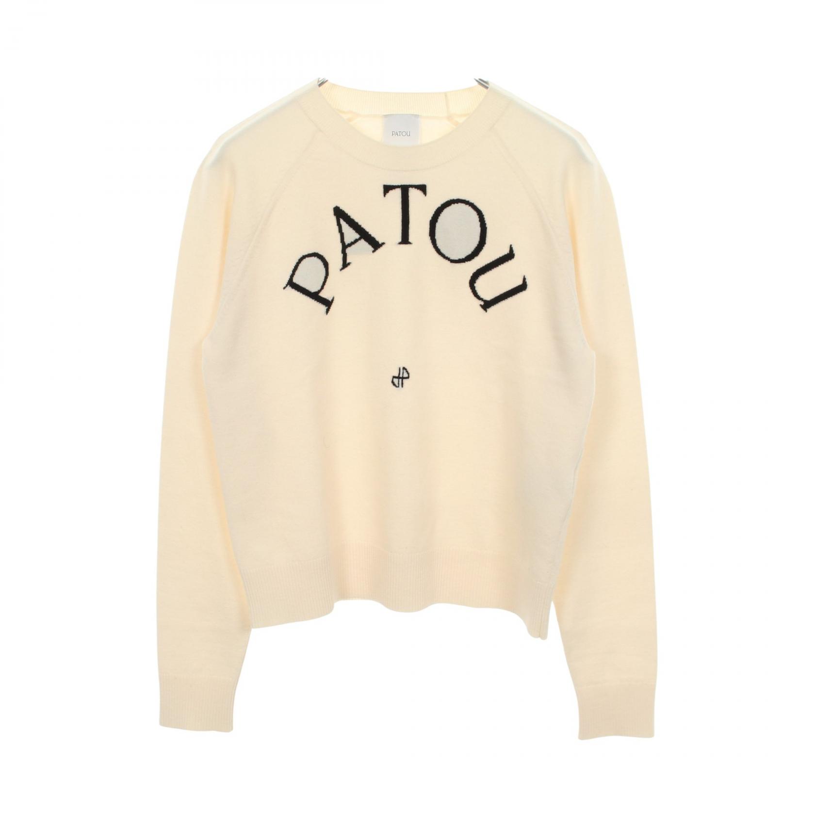 ≪10%OFFクーポン 7/19 20時~7/26 9:59≫パトゥ PATOU ロゴ クルーネック ニット 衣料品 トップス ウール レディース ホワイト系 KN1108045500IW 【中古】|Mike Museum